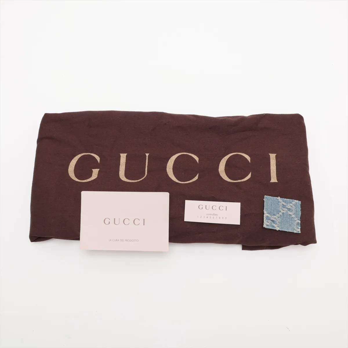 GG Denim x Leather 2-Way Handbag Blue x Brown 309122 — view 13