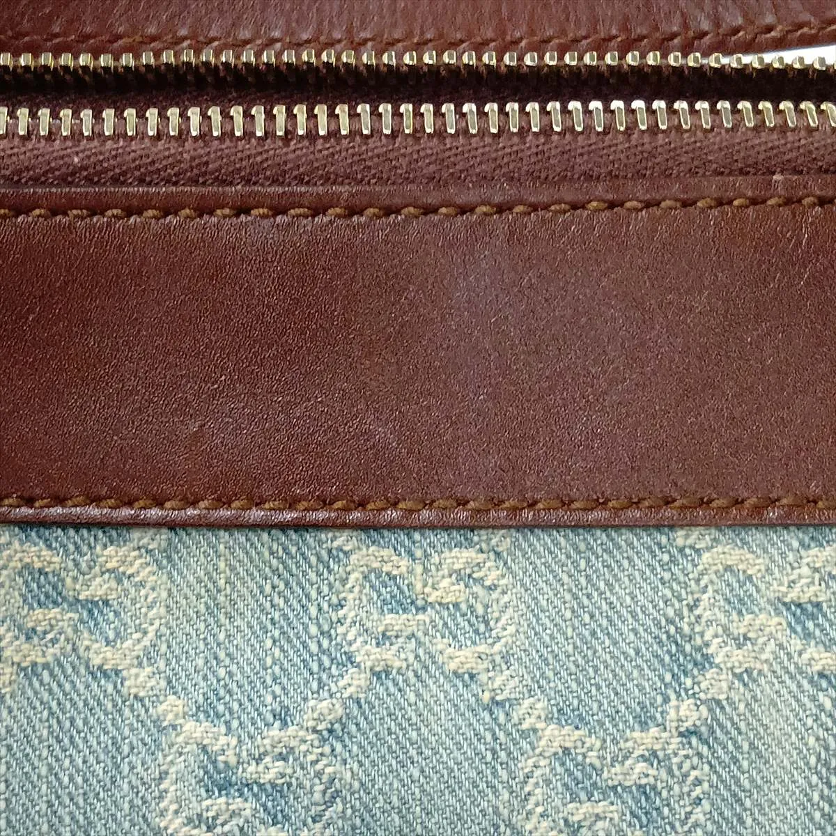 GG Denim x Leather 2-Way Handbag Blue x Brown 309122 — view 14