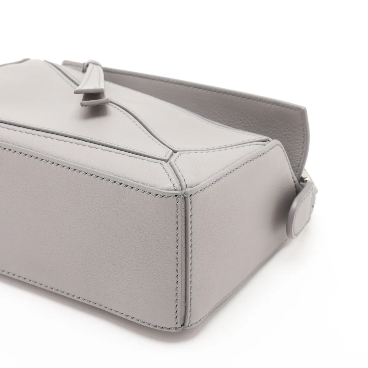 Mini Puzzle Bag Leather 2-Way Shoulder Bag Gray — view 3