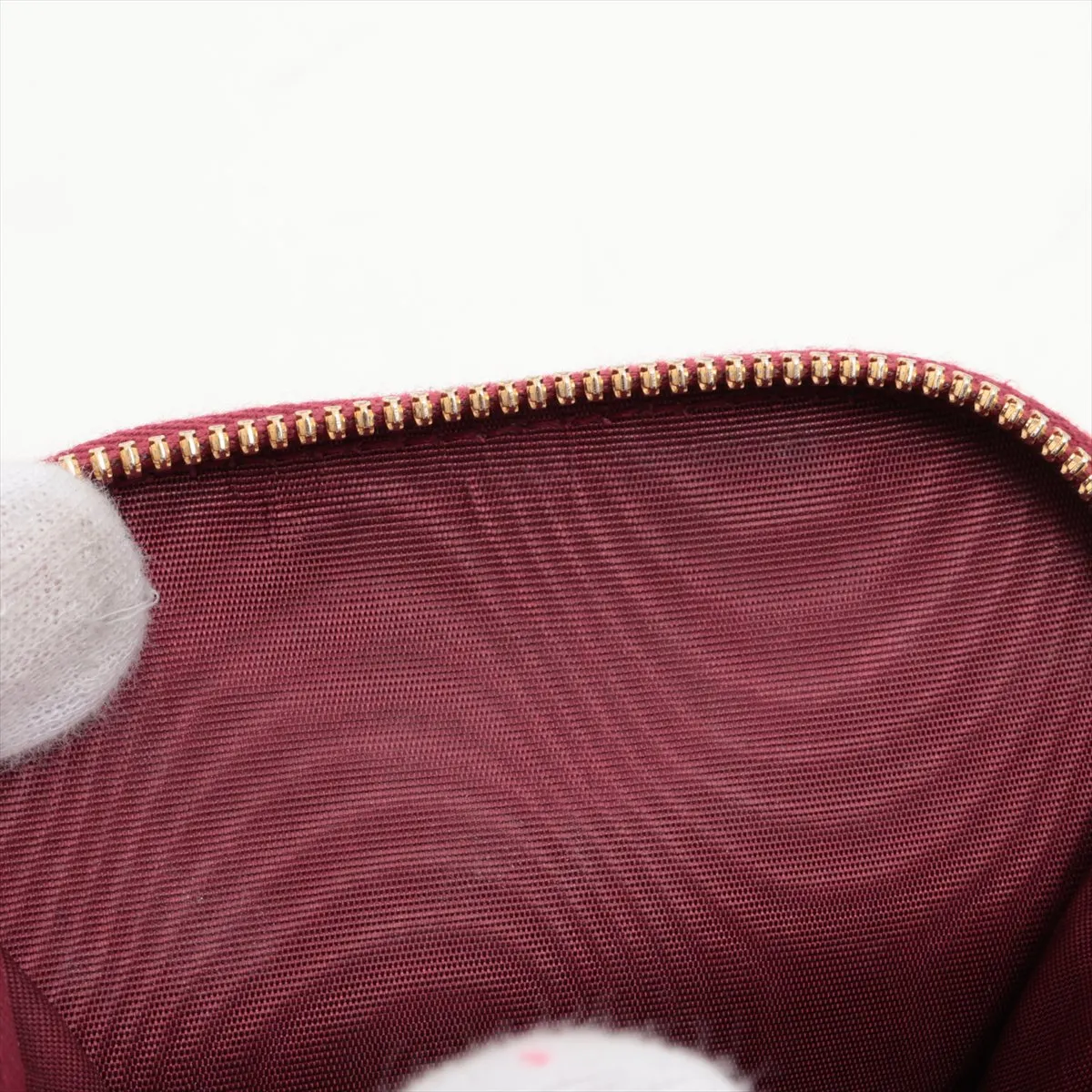 Cannage Phone Holder Patent Leather Chain Shoulder Bag Red — view 8