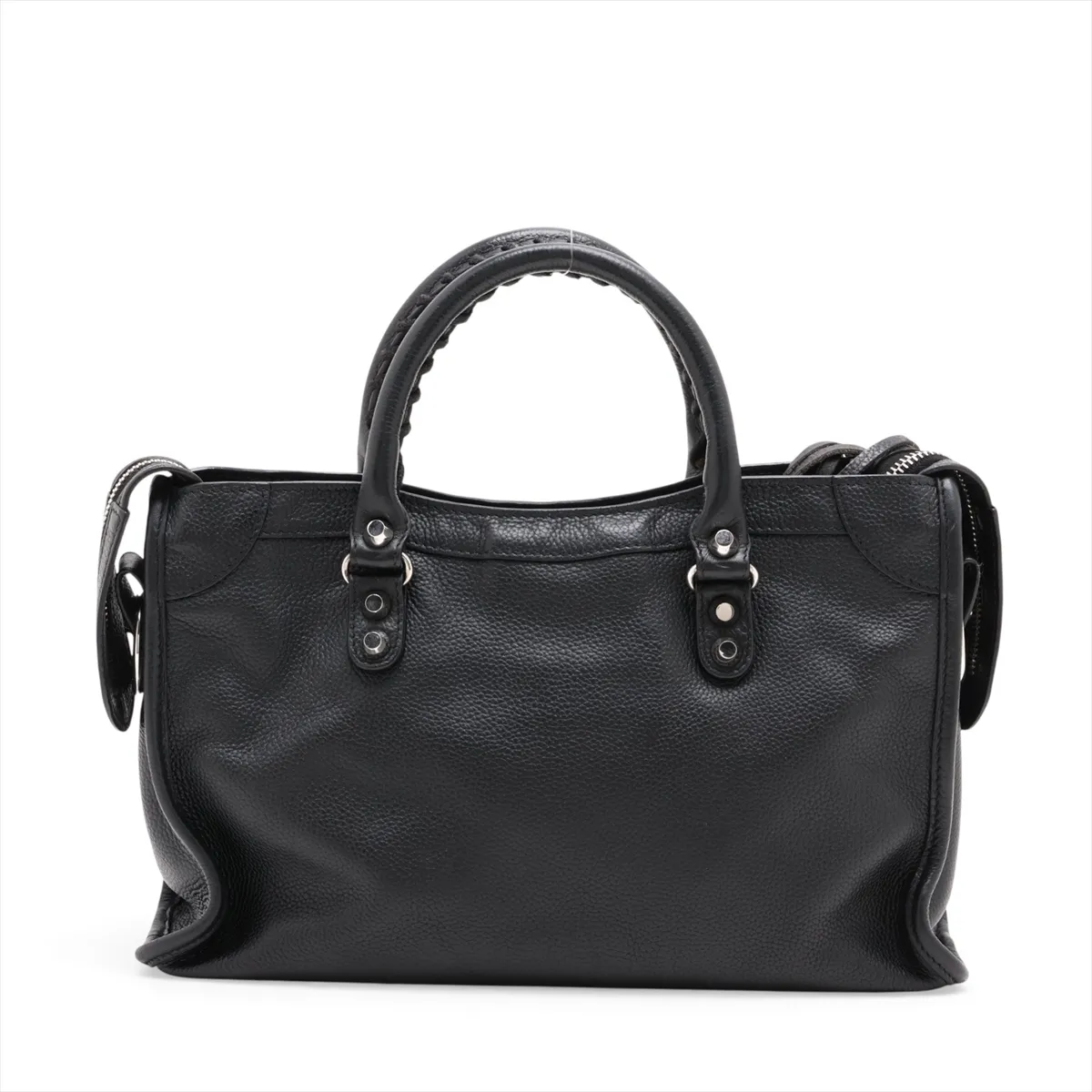 Graffiti Classic City Leather 2-Way Handbag, Black, 431621, with Mirror — view 2