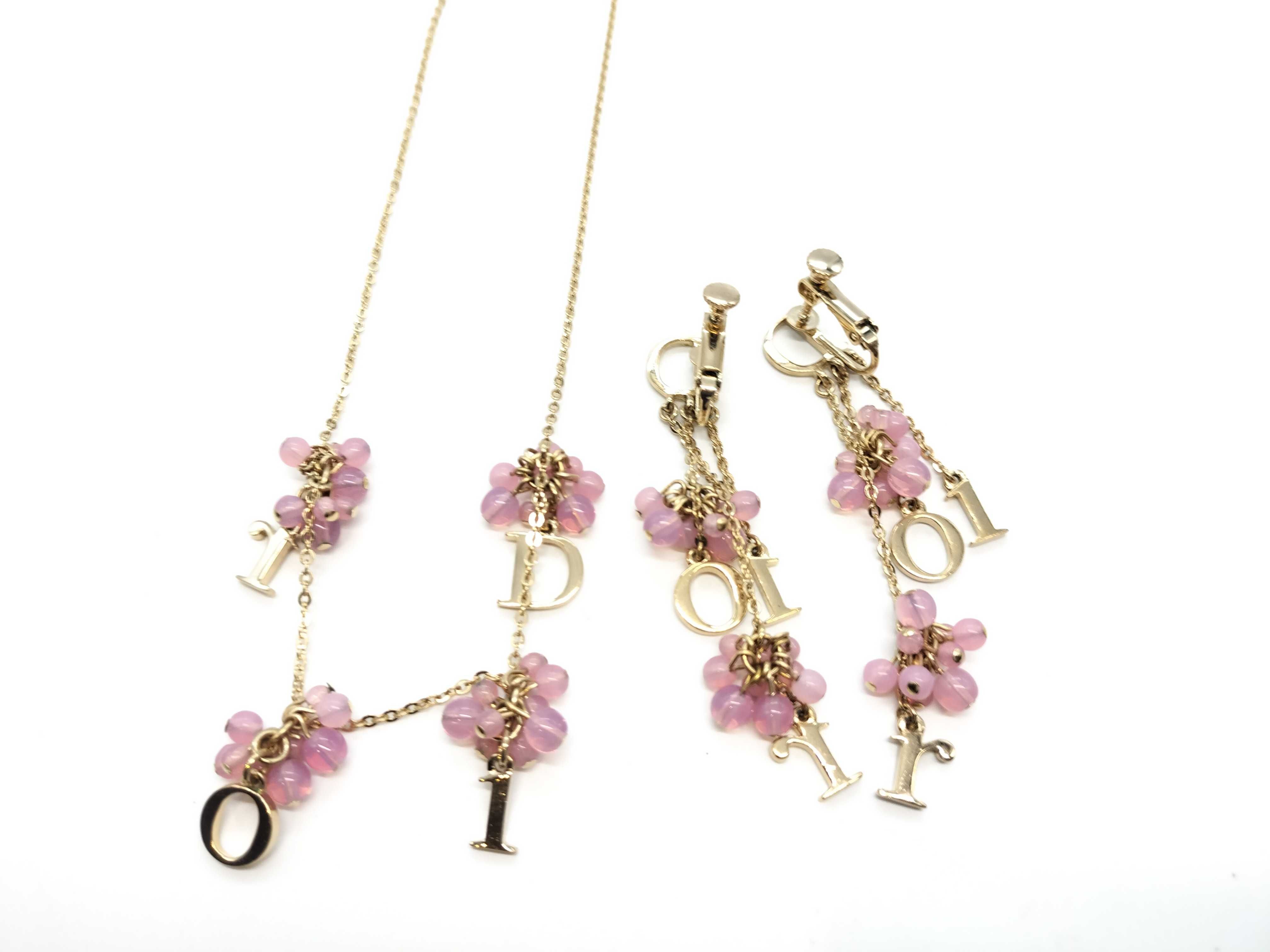 logo beaded necklace and earrings (2 pieces) — view 3