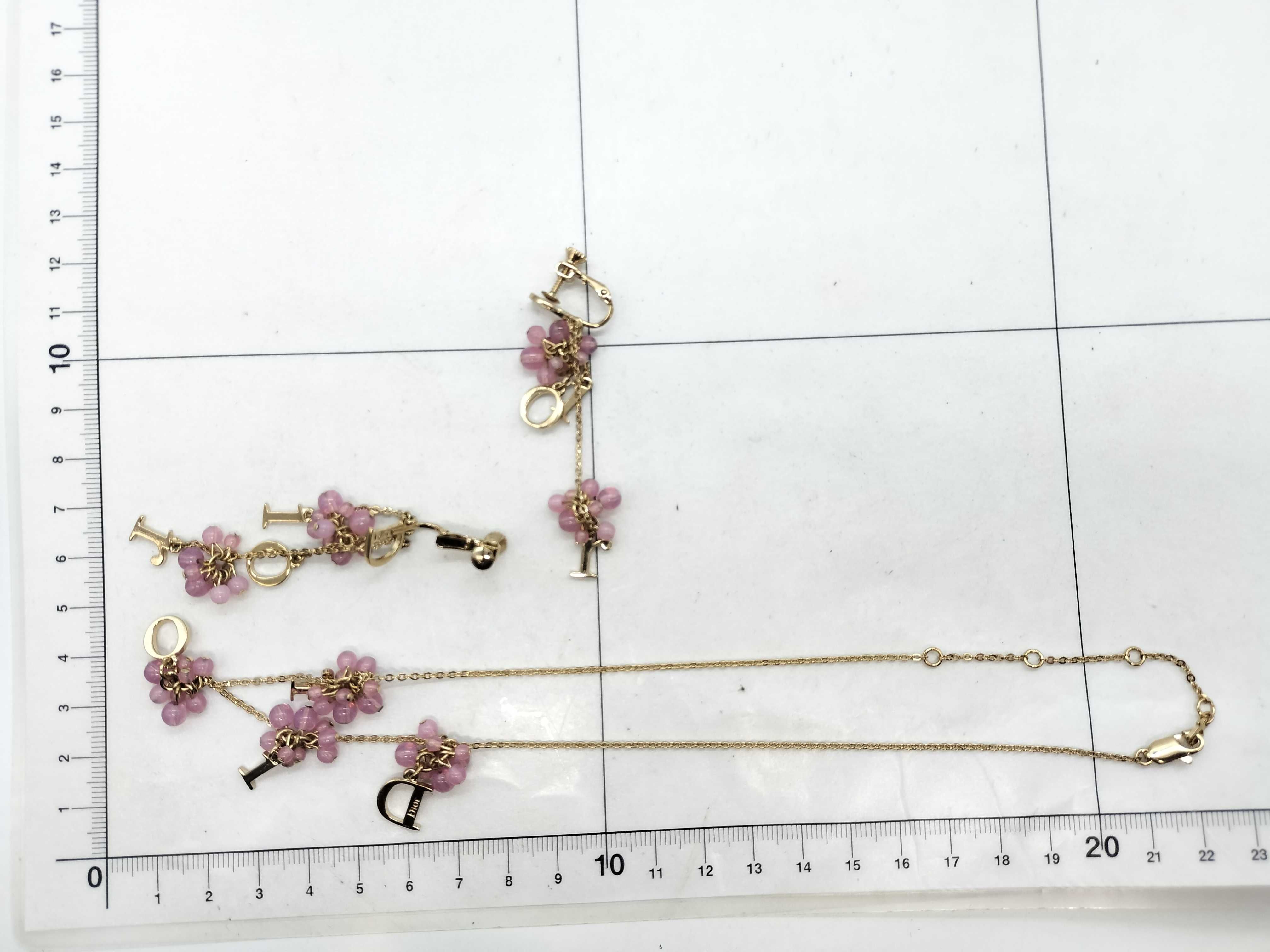 logo beaded necklace and earrings (2 pieces) — view 9