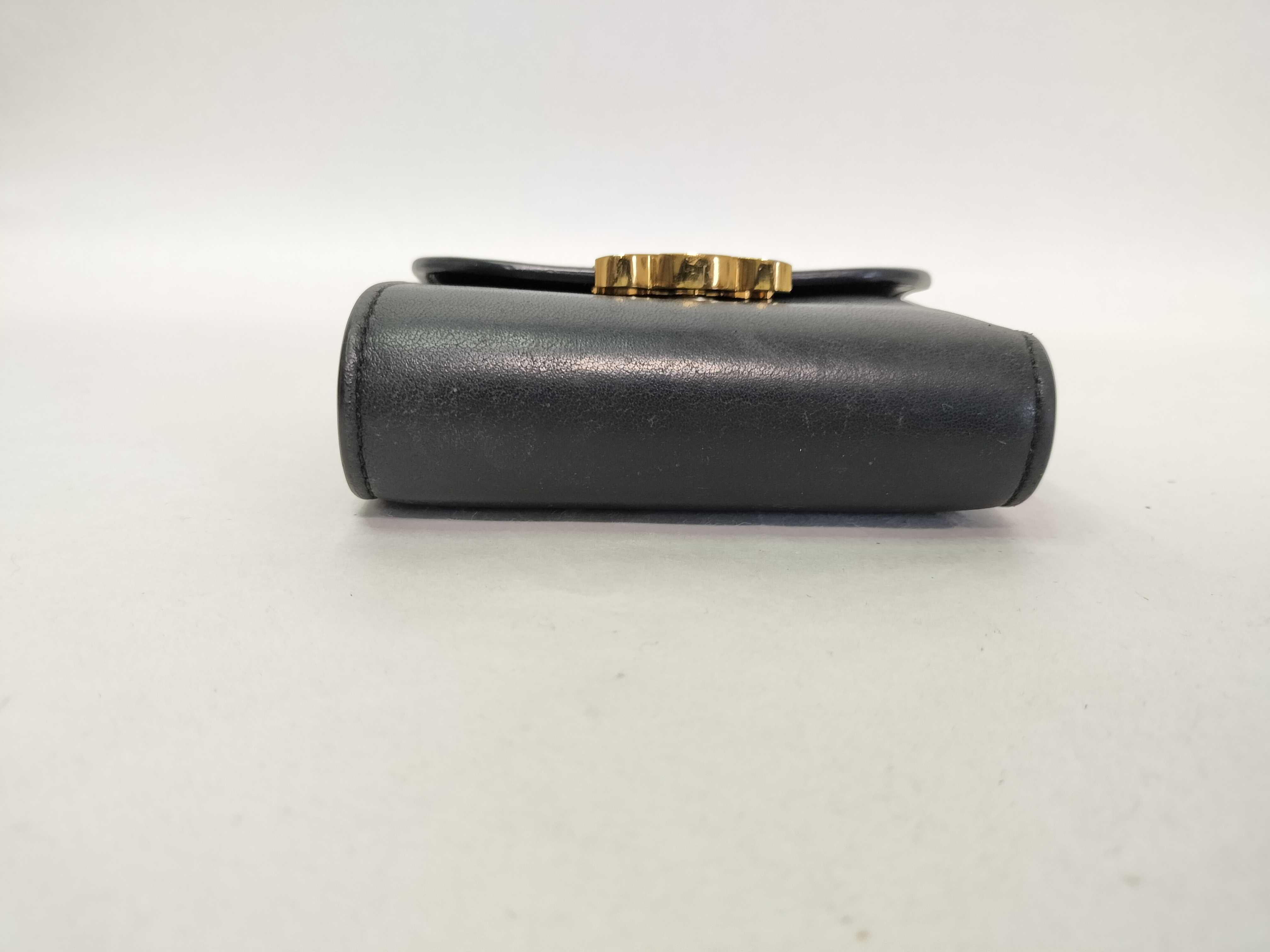 Leather Triomphe Tri-fold Wallet, Black — view 3