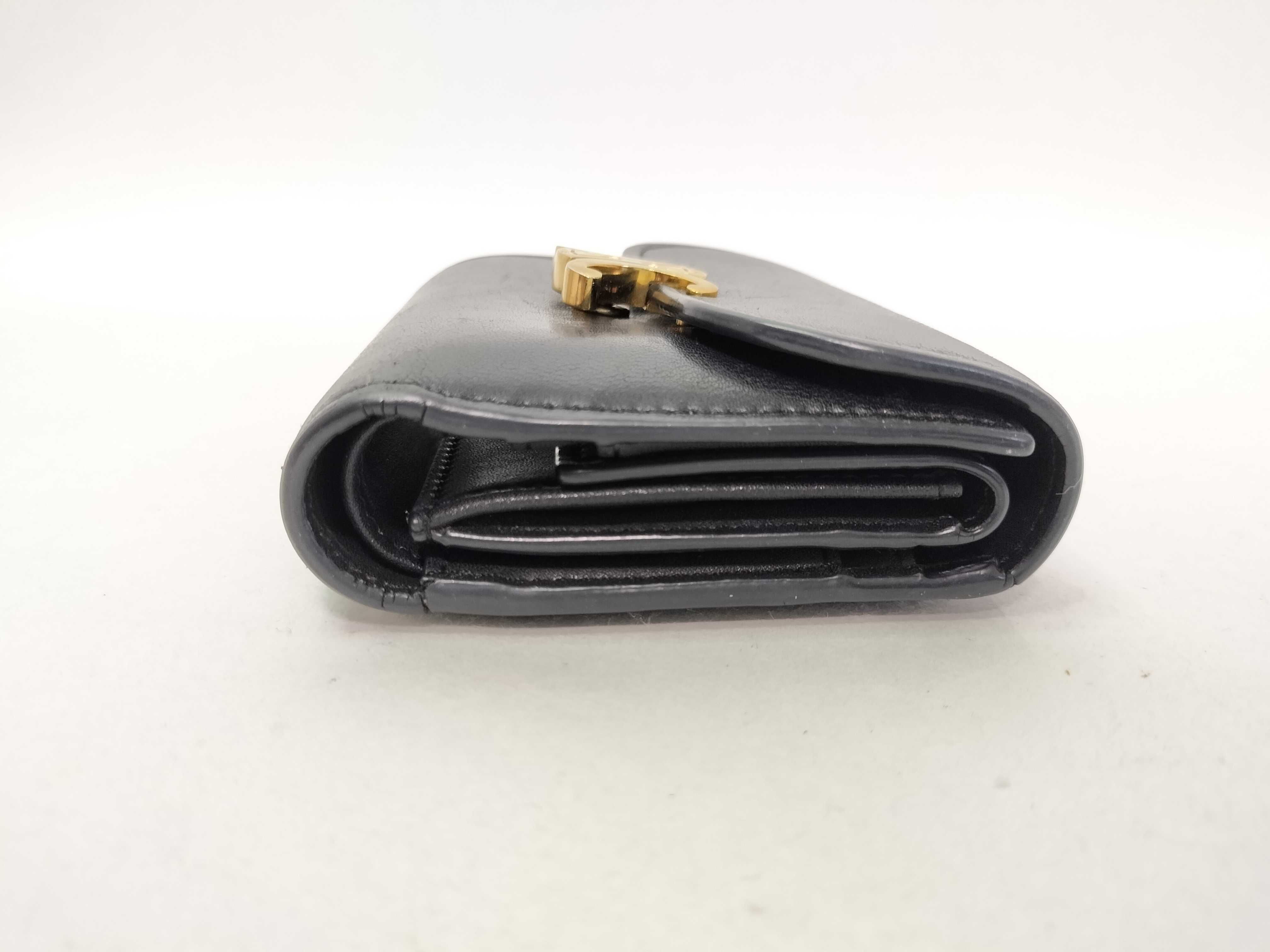 Leather Triomphe Tri-fold Wallet, Black — view 4