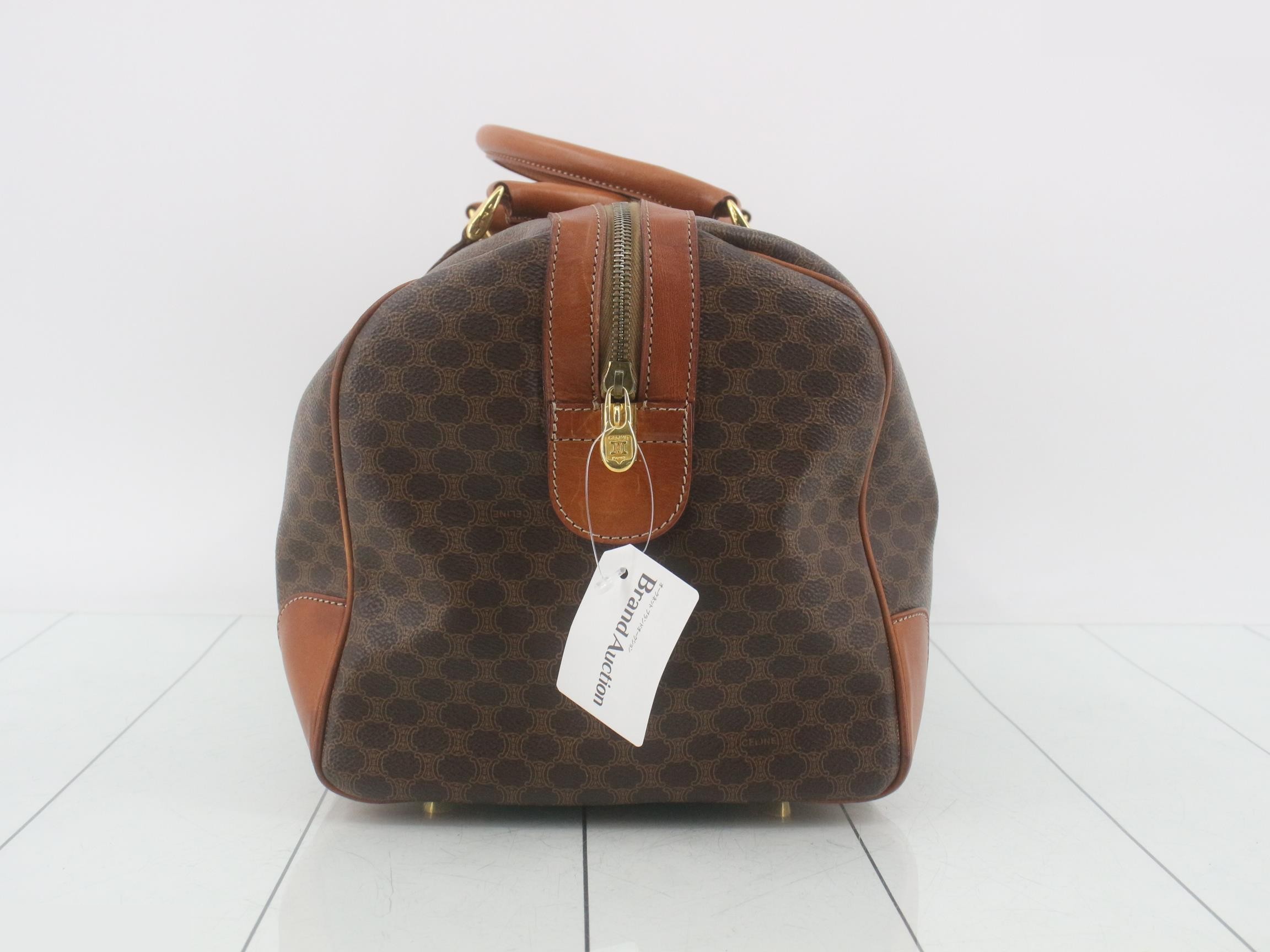 Leather Macadam Boston Bag, Brown/Light Brown, Gold Hardware — view 4