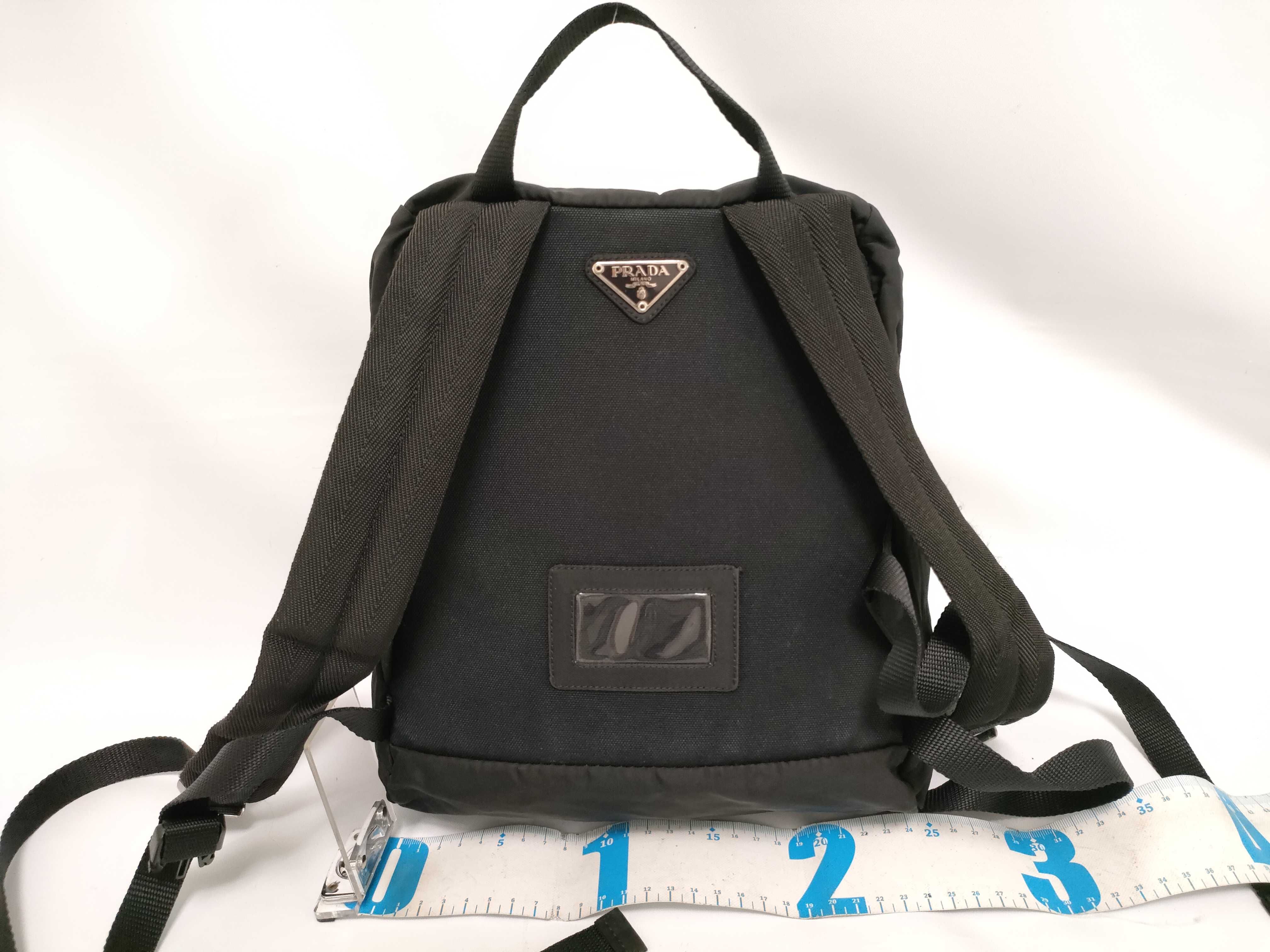 nylon backpack, black nylon rucksack. — view 2