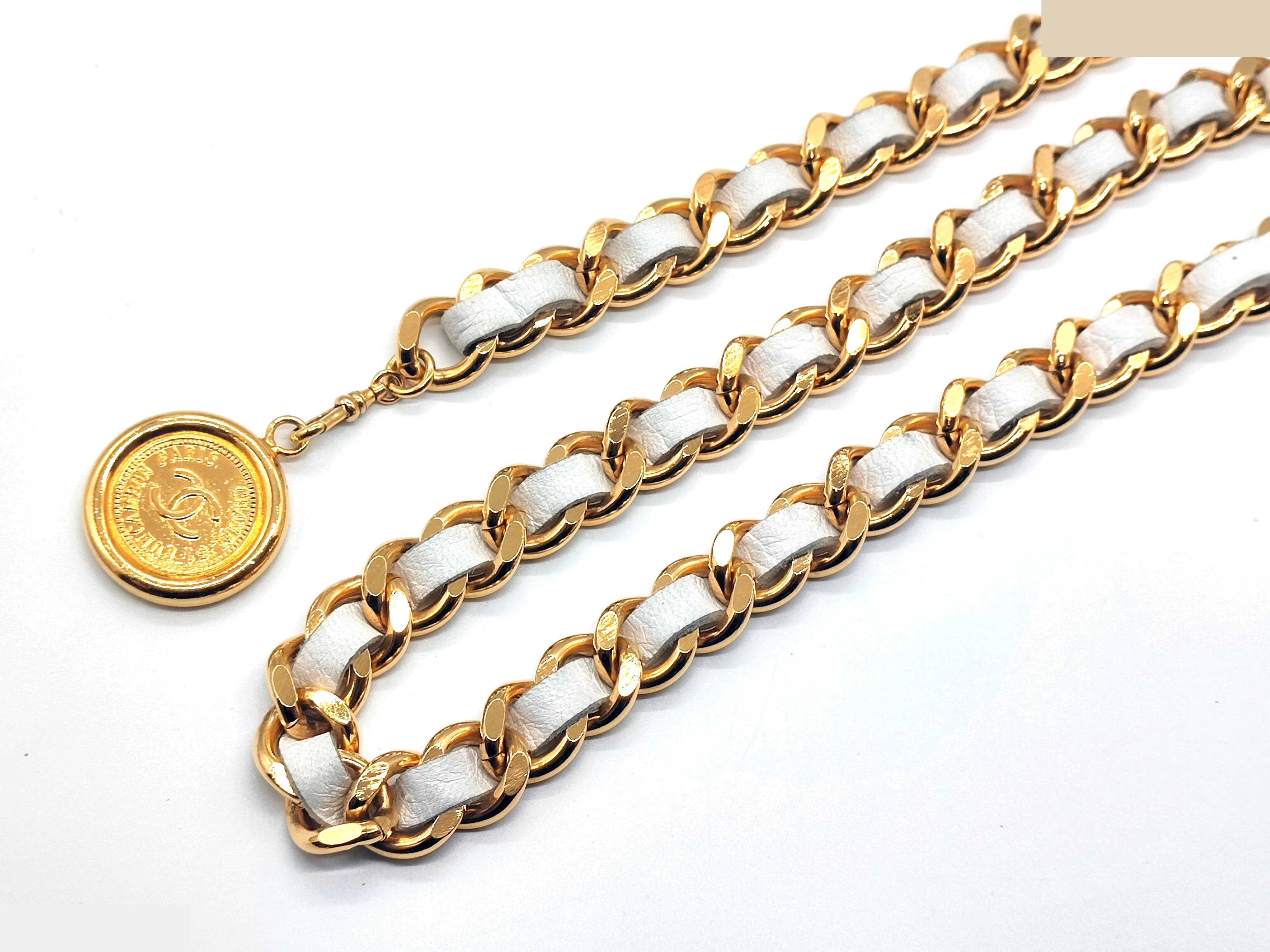 Coco Mark Leather Chain Belt (Chain approx. 80cm) — view 5