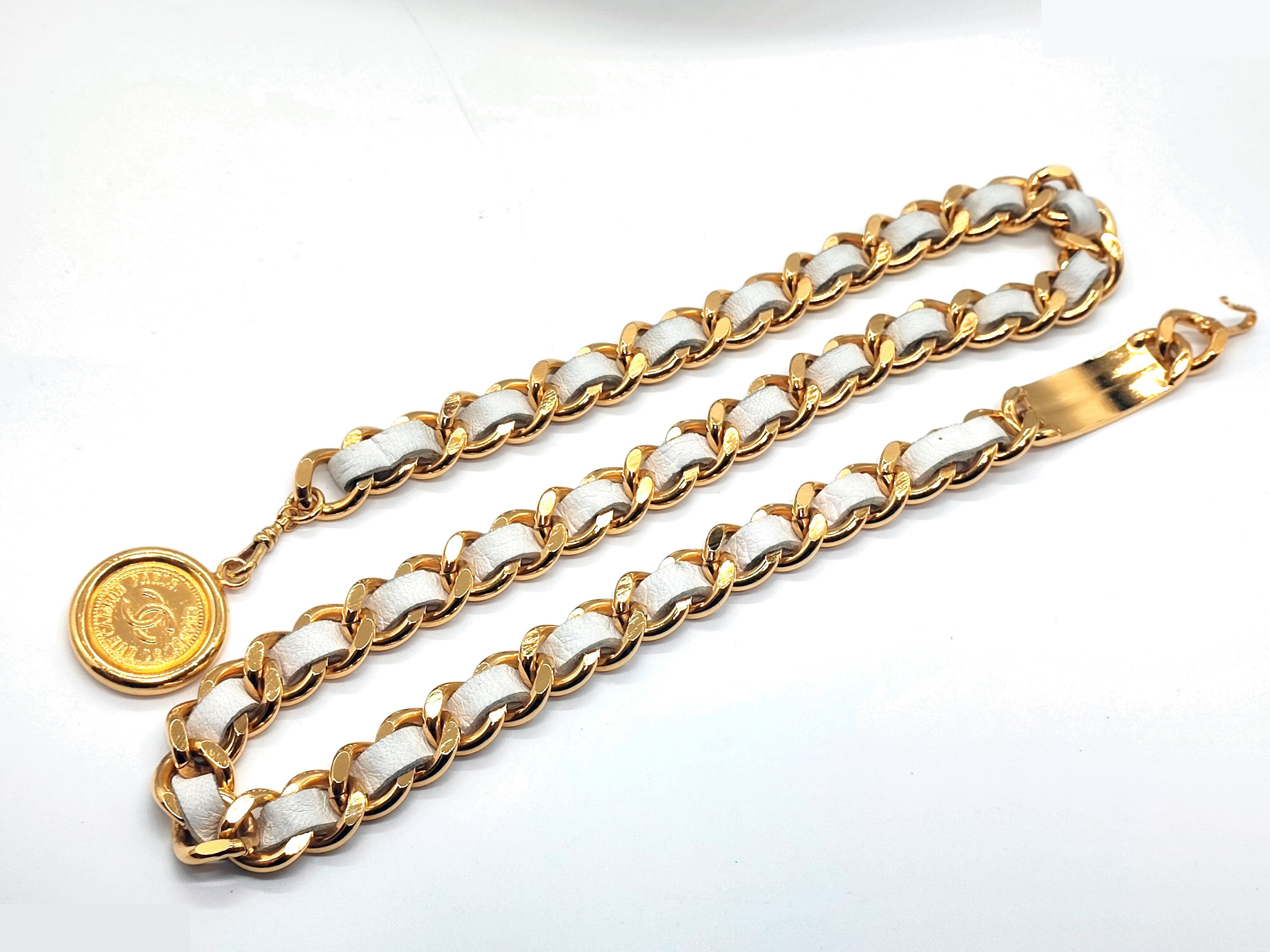 Coco Mark Leather Chain Belt (Chain approx. 80cm) — view 7