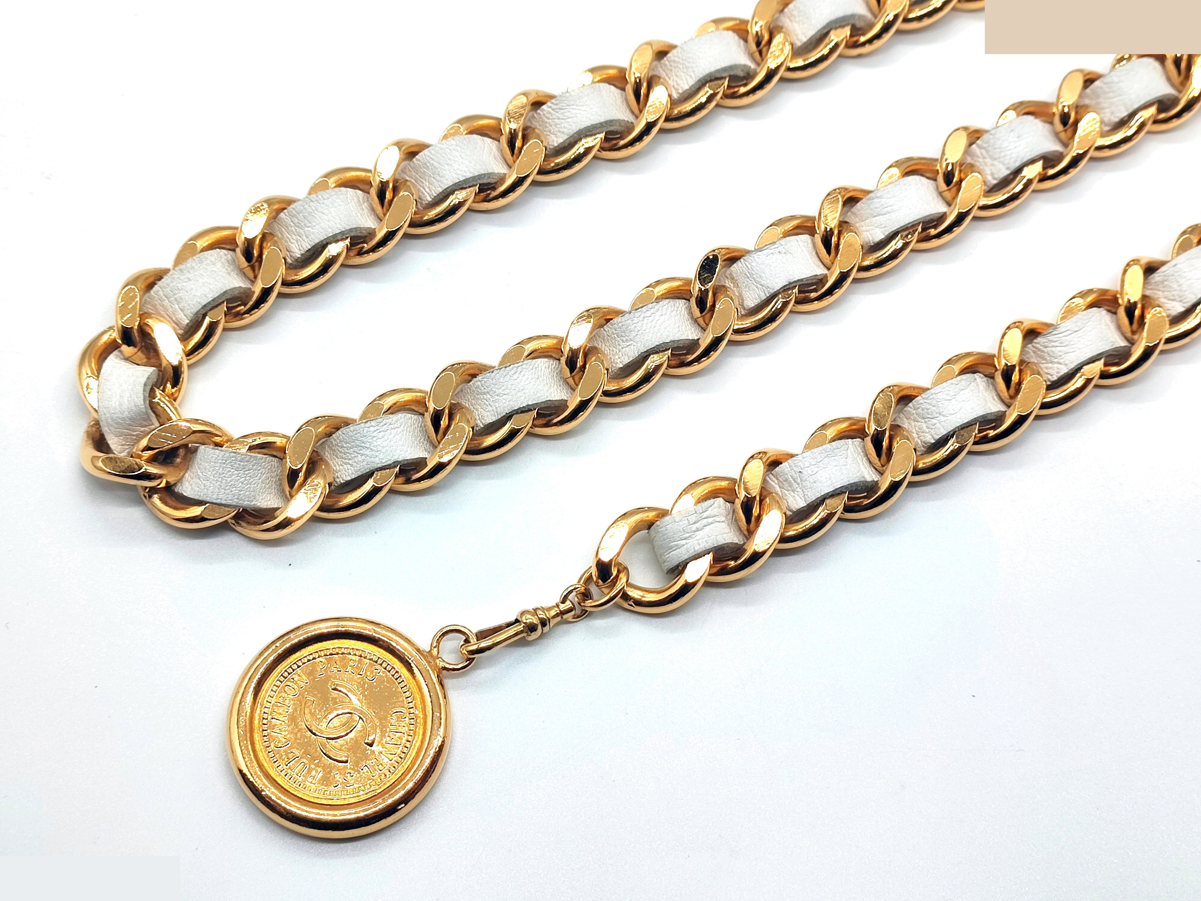 Coco Mark Leather Chain Belt (Chain approx. 80cm) — view 8