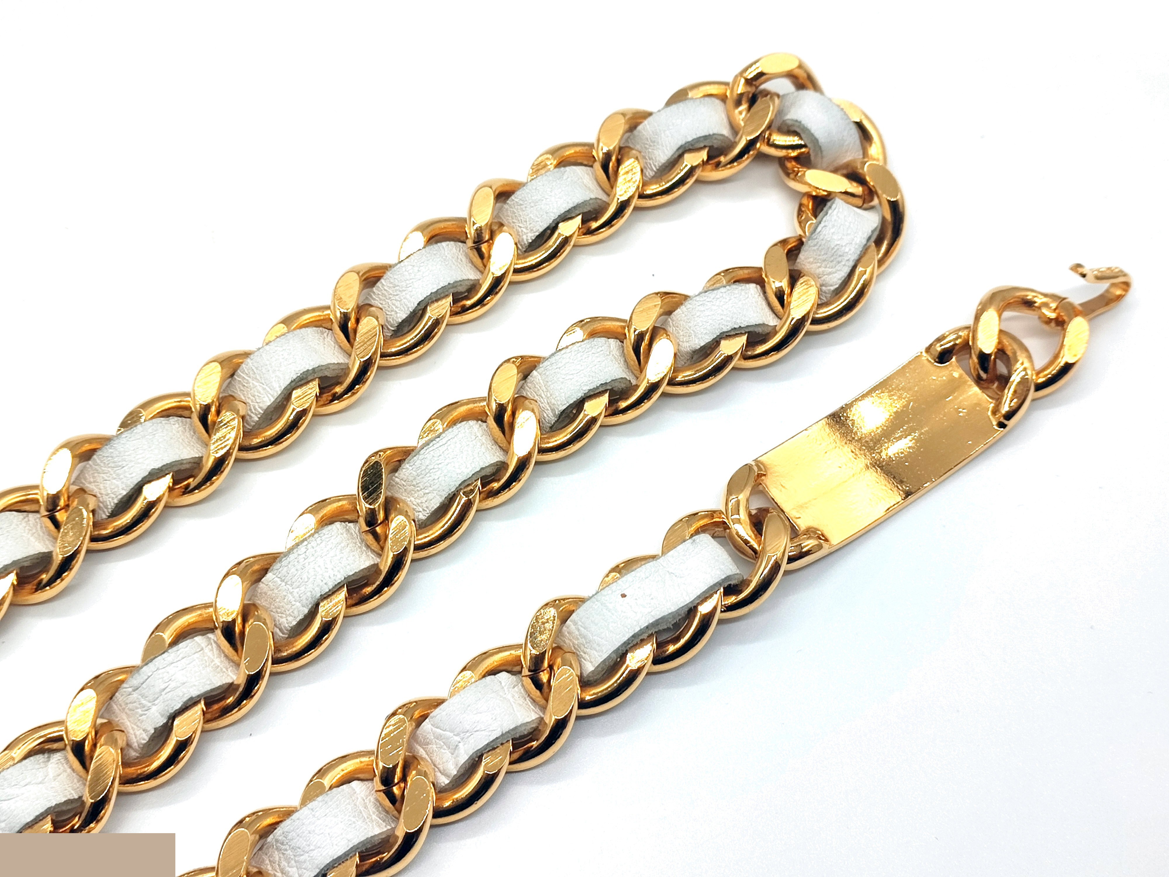 Coco Mark Leather Chain Belt (Chain approx. 80cm) — view 9