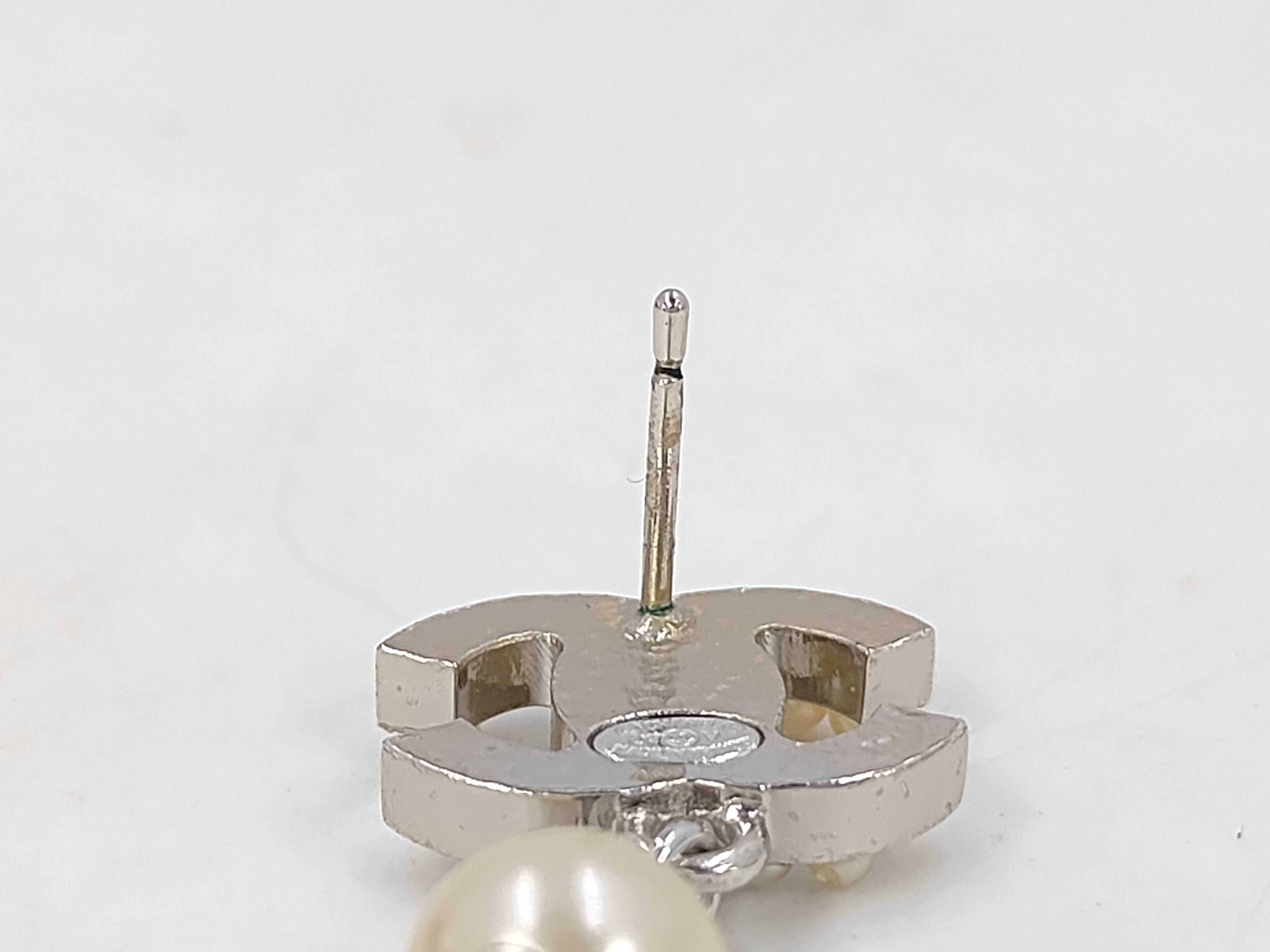pearl earrings with Coco Mark — view 4