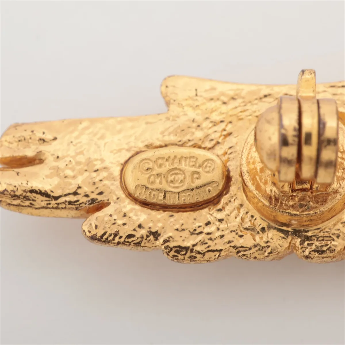 Eagle 01P Brooch, GP x Rhinestone, Gold, — view 4
