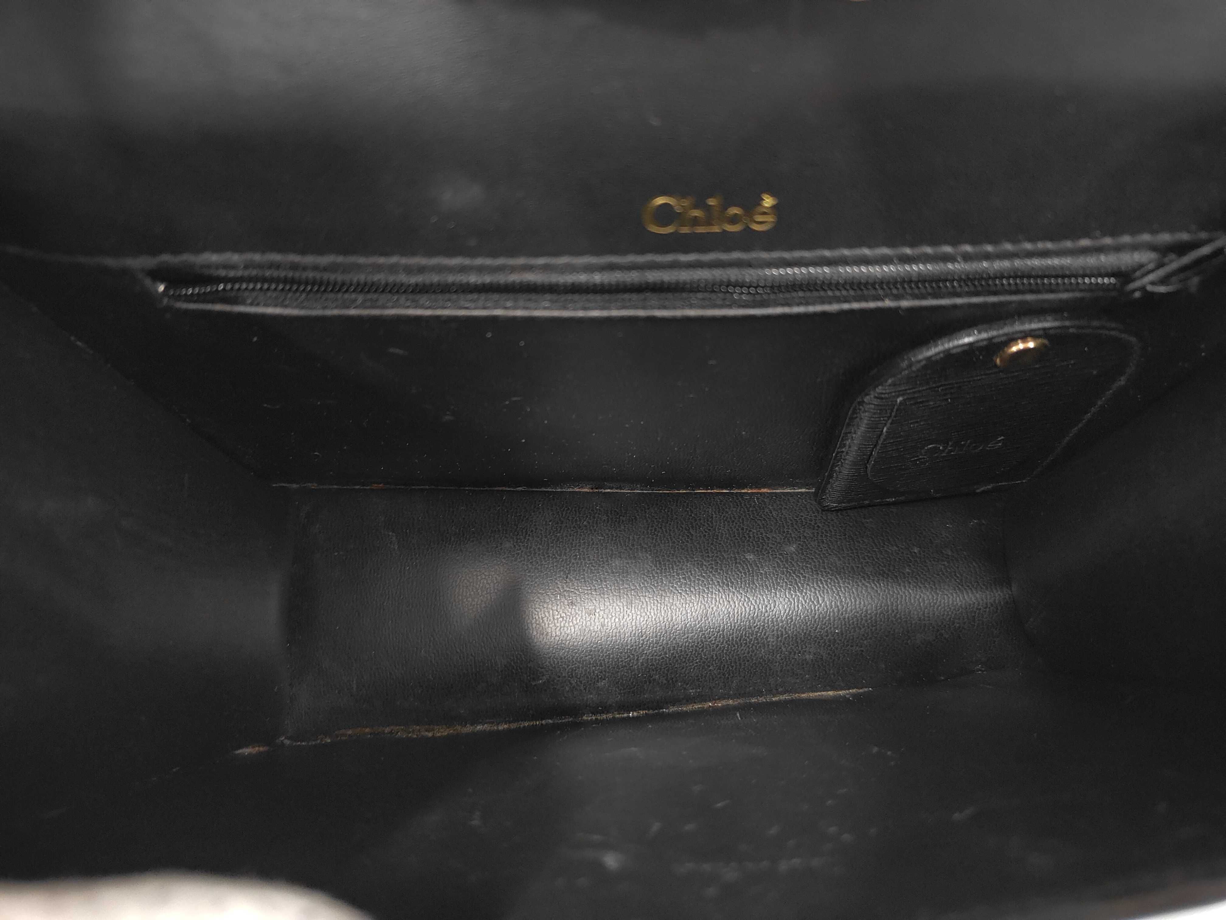 chain shoulder bag, black leather, vintage style shoulder bag — view 9