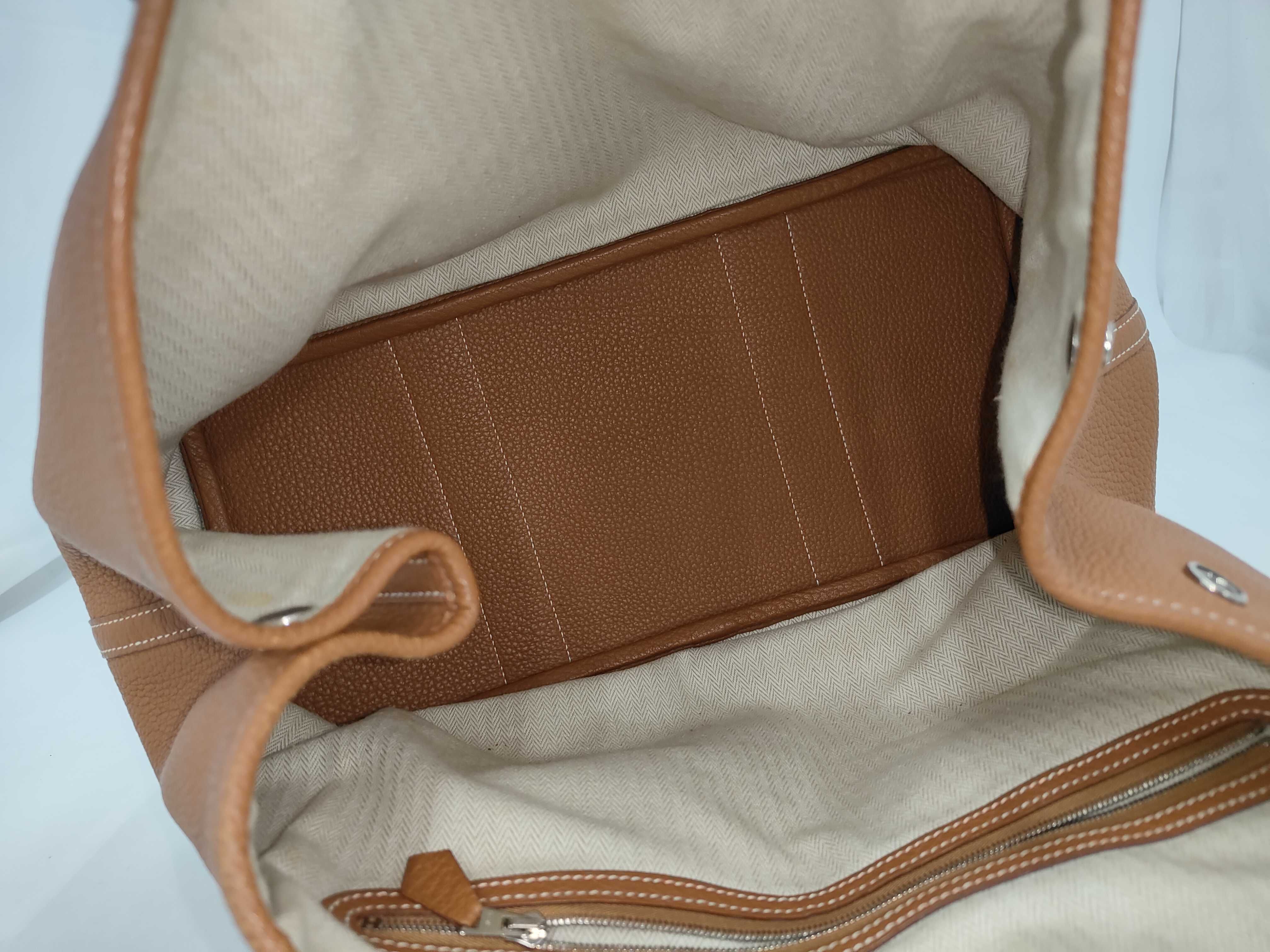 Garden Party PM Negonda Brown Handbag with Silver Hardware (T Stamp) — view 8