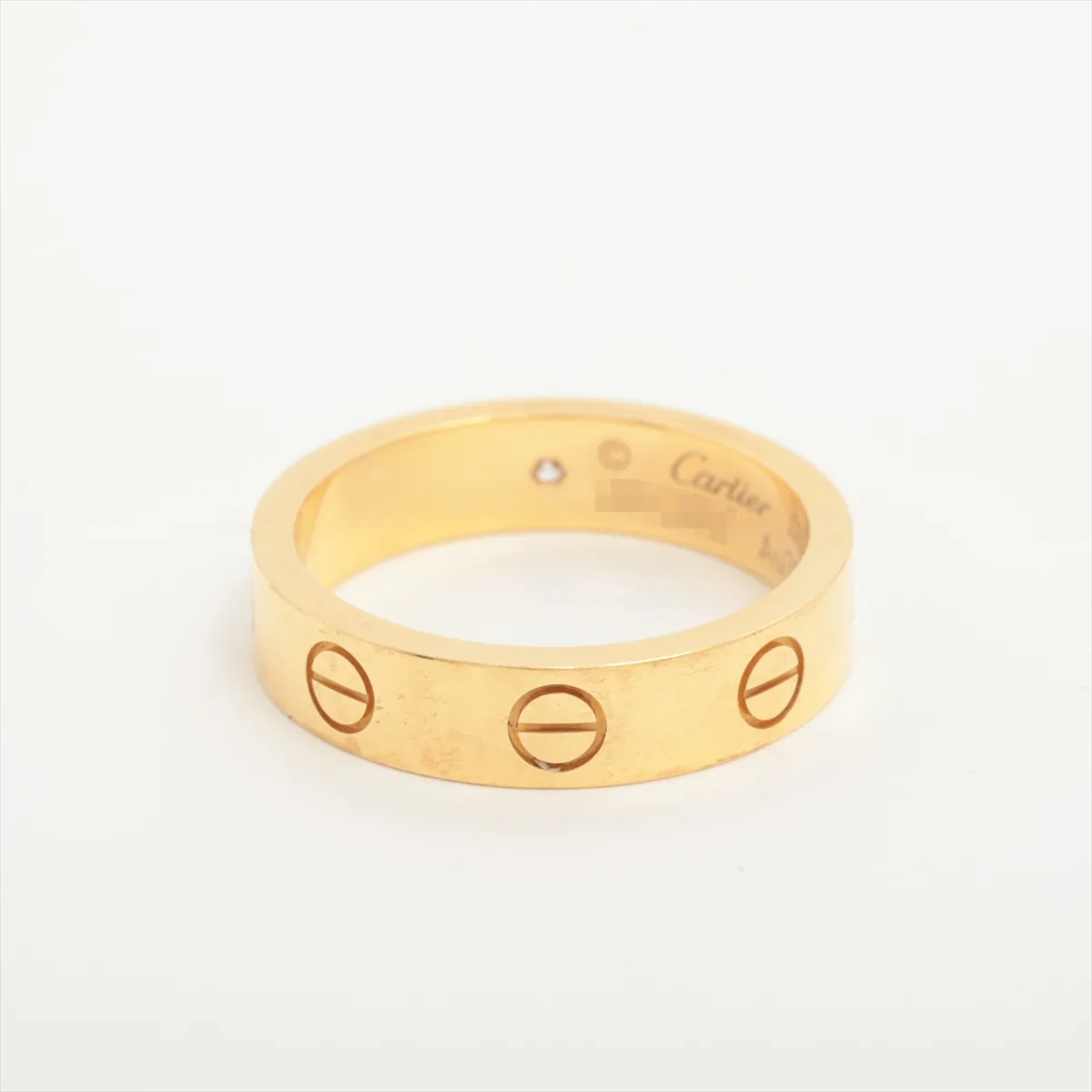Mini Love 1P Diamond Ring 750 (Yellow Gold) 4.4g Size 48 Initial AFC352 — view 2