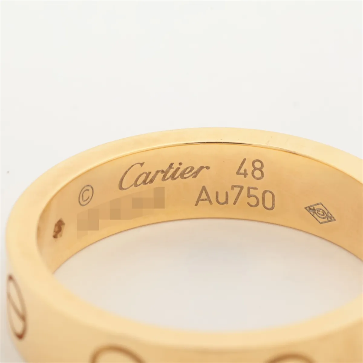 Mini Love 1P Diamond Ring 750 (Yellow Gold) 4.4g Size 48 Initial AFC352 — view 3