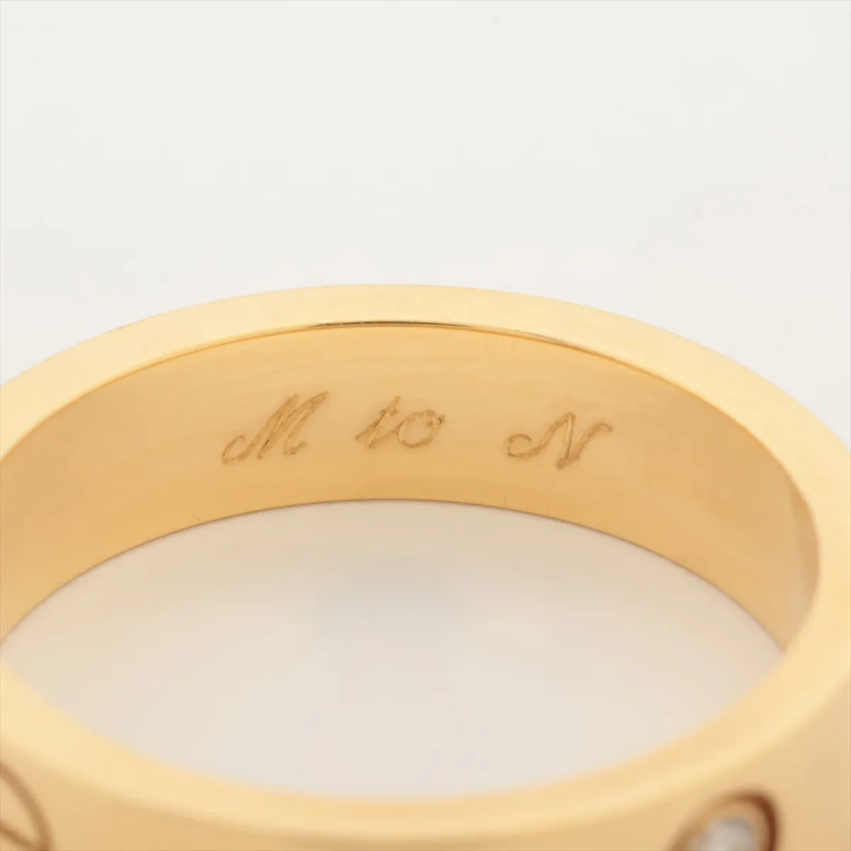 Mini Love 1P Diamond Ring 750 (Yellow Gold) 4.4g Size 48 Initial AFC352 — view 4