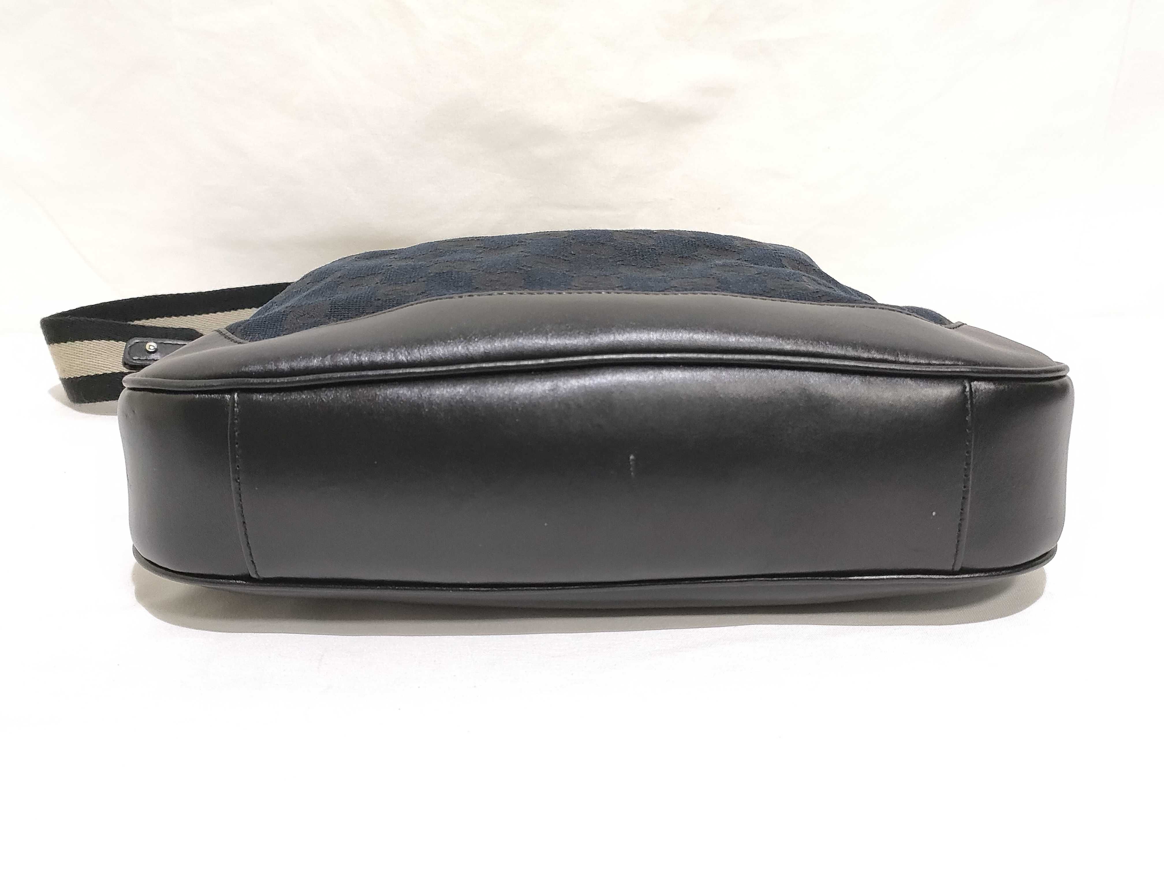 Bamboo 2-Way Handbag/Shoulder Bag, GG Canvas, Bamboo, Black/Navy Handbag (001.4095) — view 7