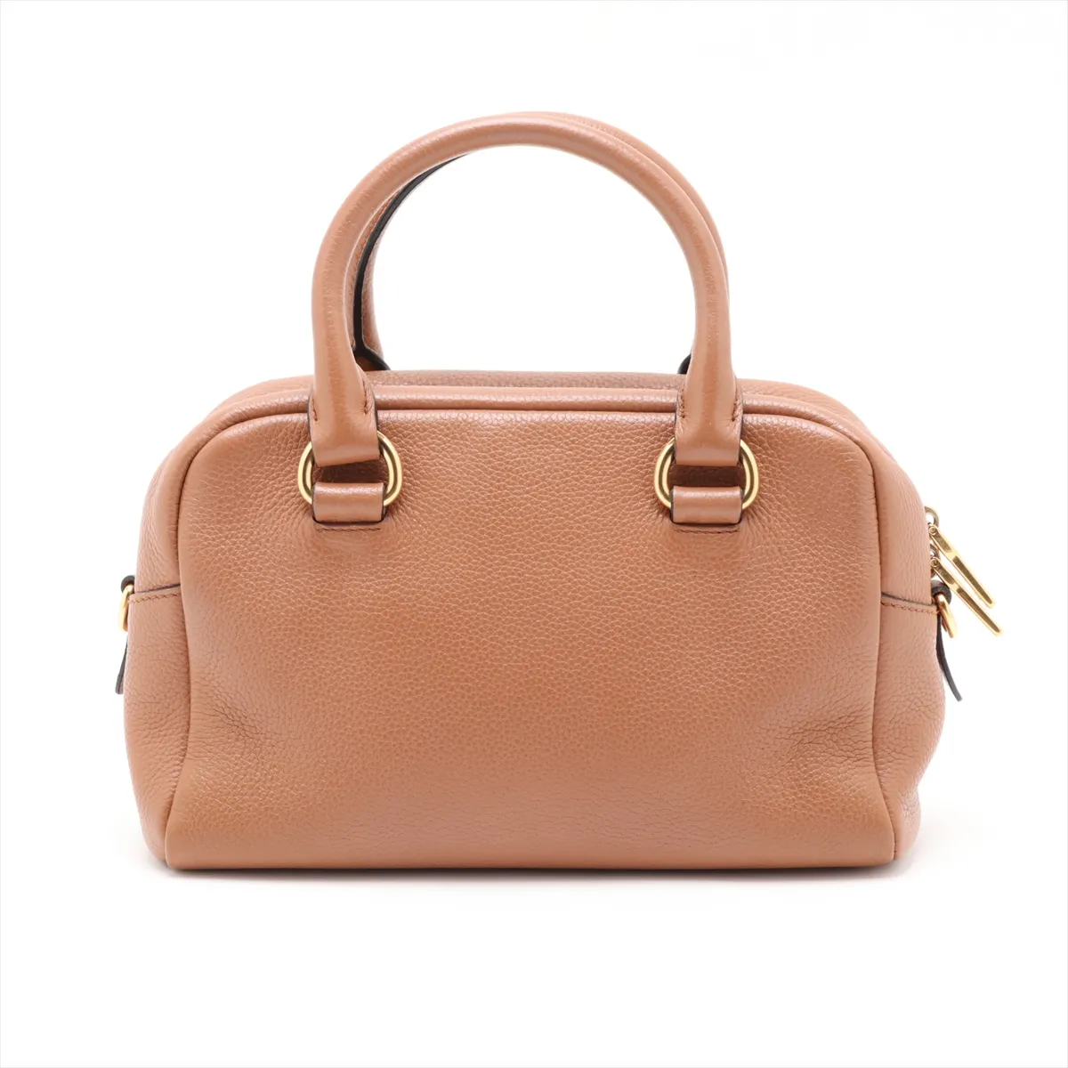 Vitello Phoenix Leather 2-Way Handbag, Brown, 1BB108 — view 2