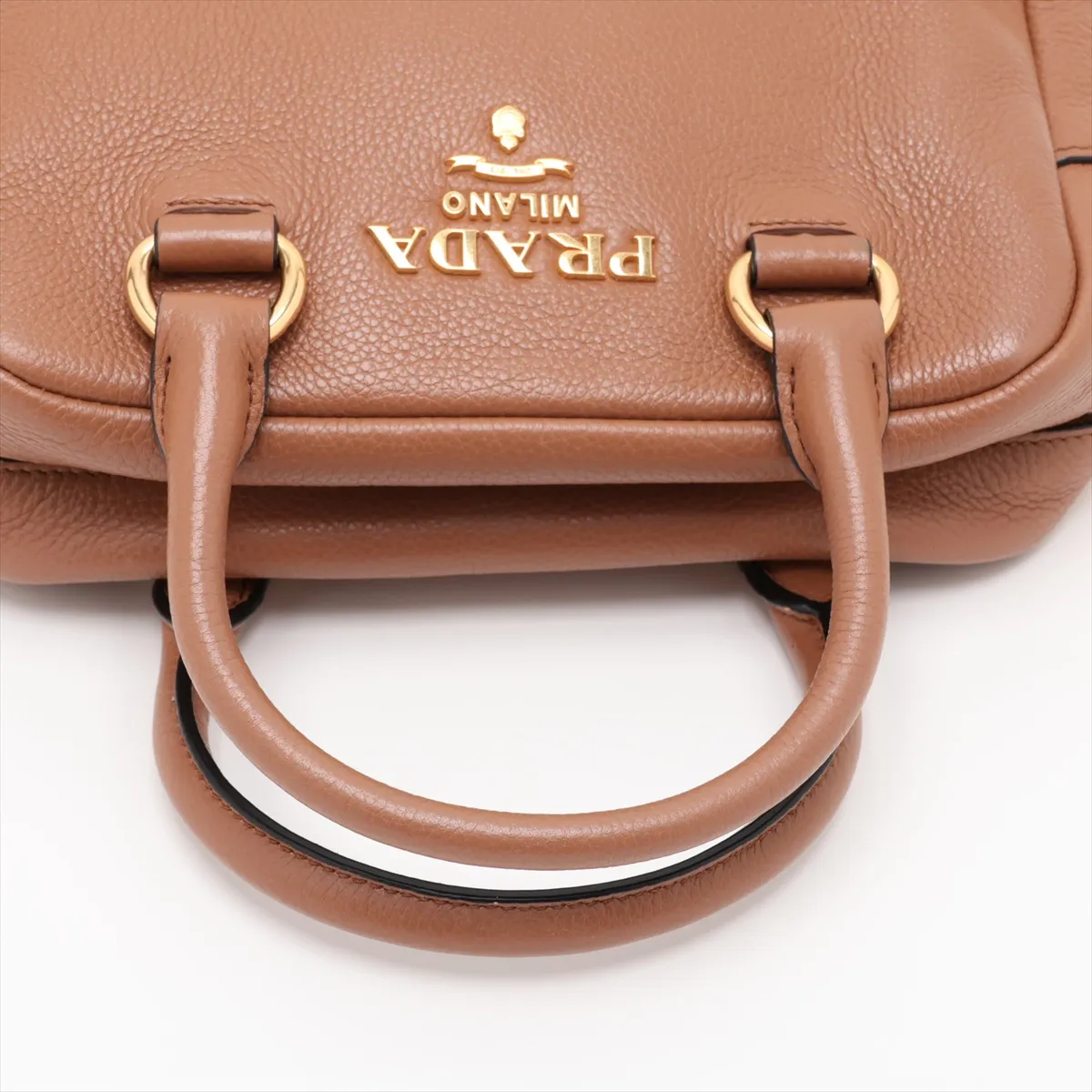 Vitello Phoenix Leather 2-Way Handbag, Brown, 1BB108 — view 5
