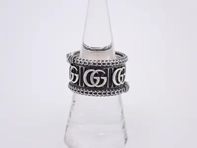 Double G Snake Ring, 925 Sterling Silver, #15, 15.2g