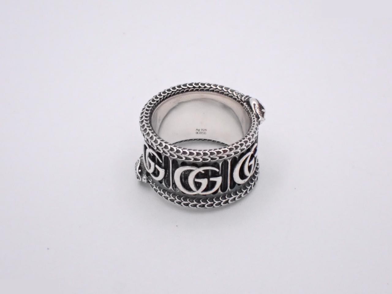 Double G Snake Ring, 925 Sterling Silver, #15, 15.2g — view 2