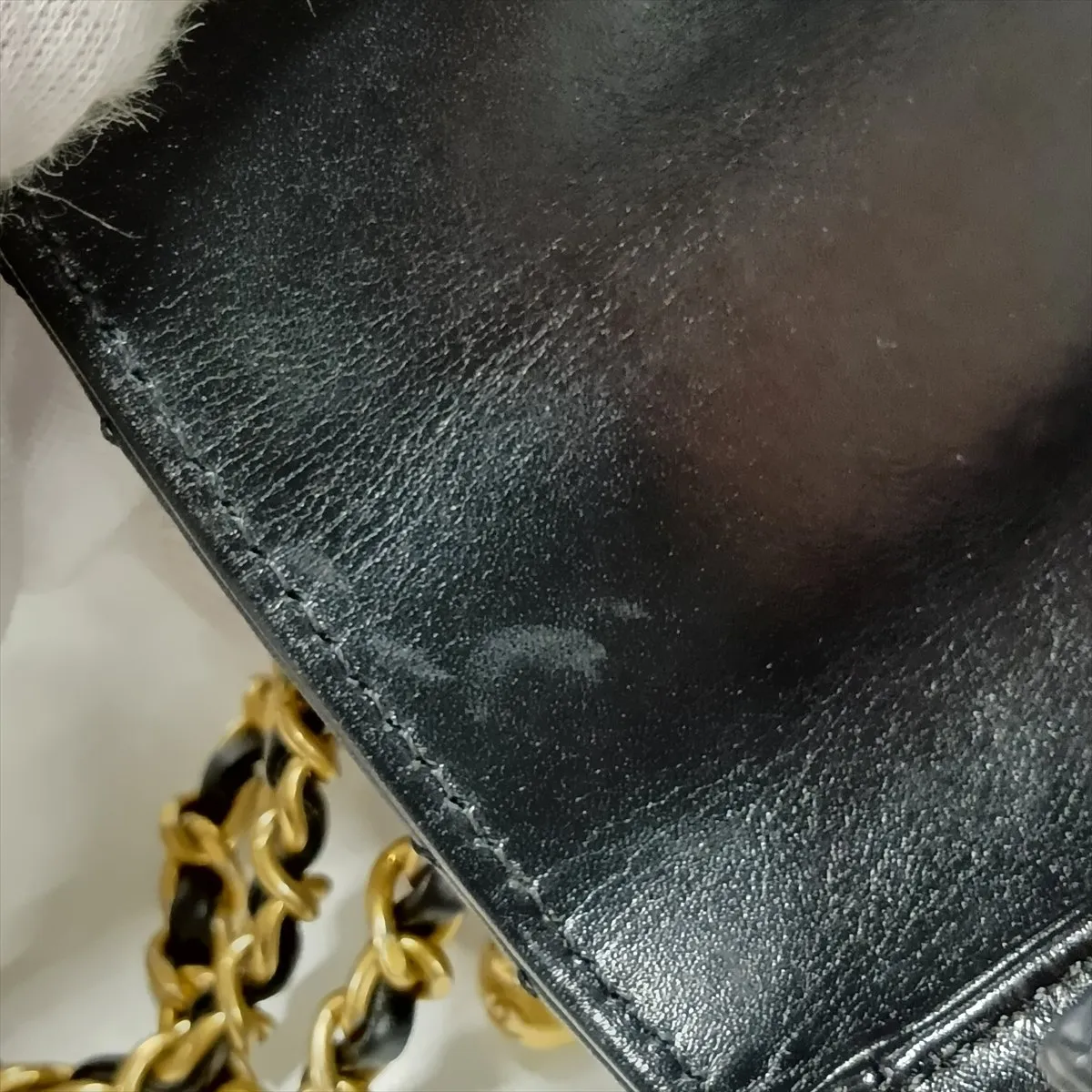 Matelassé Lambskin Chain Shoulder Bag, Black with Gold Hardware, K5JJPUK6, Random Plate, AS2615 — view 10