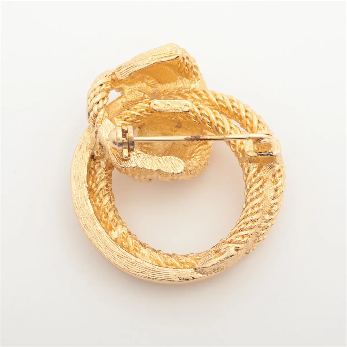 brooch, GP x rhinestone, gold, — view 2