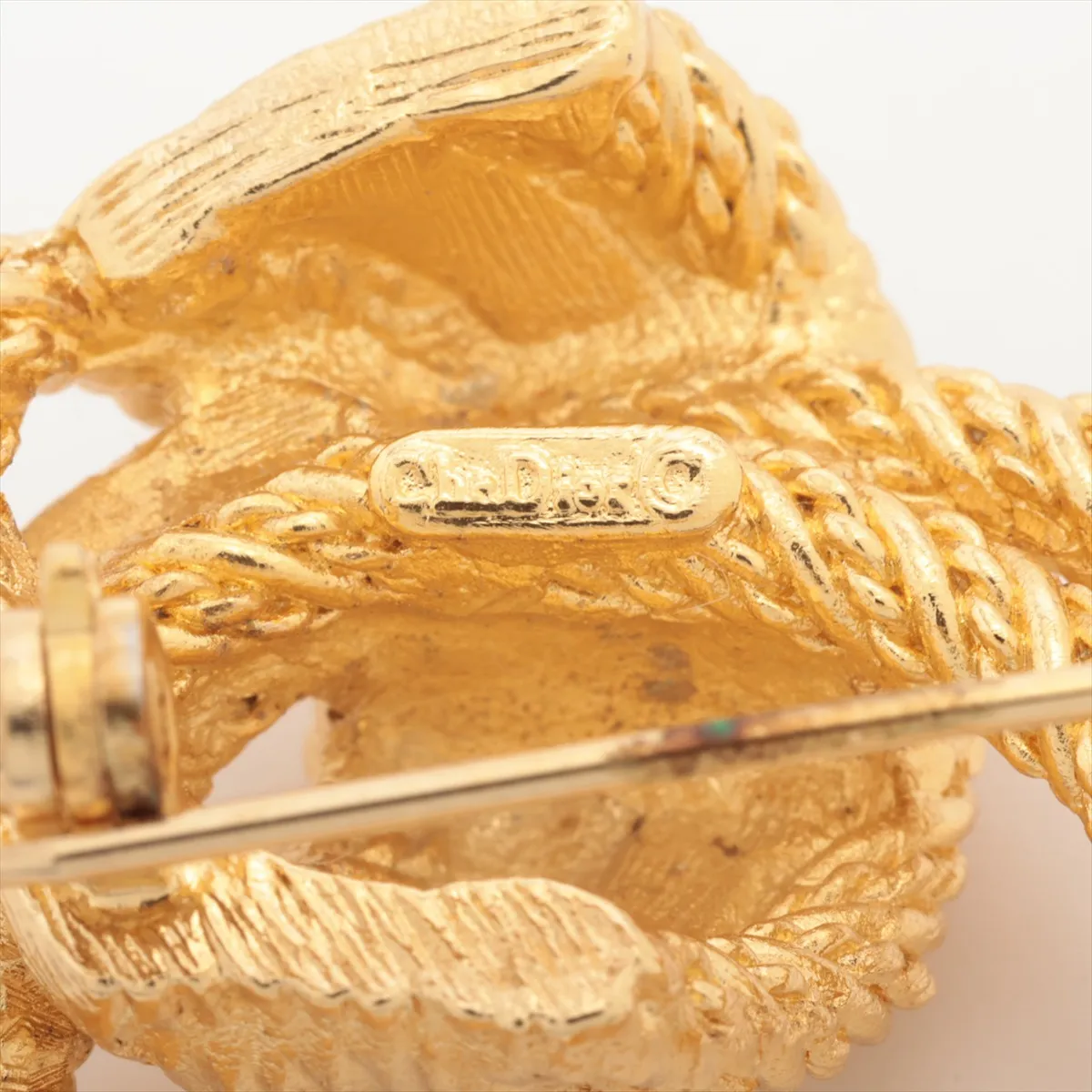 brooch, GP x rhinestone, gold, — view 4