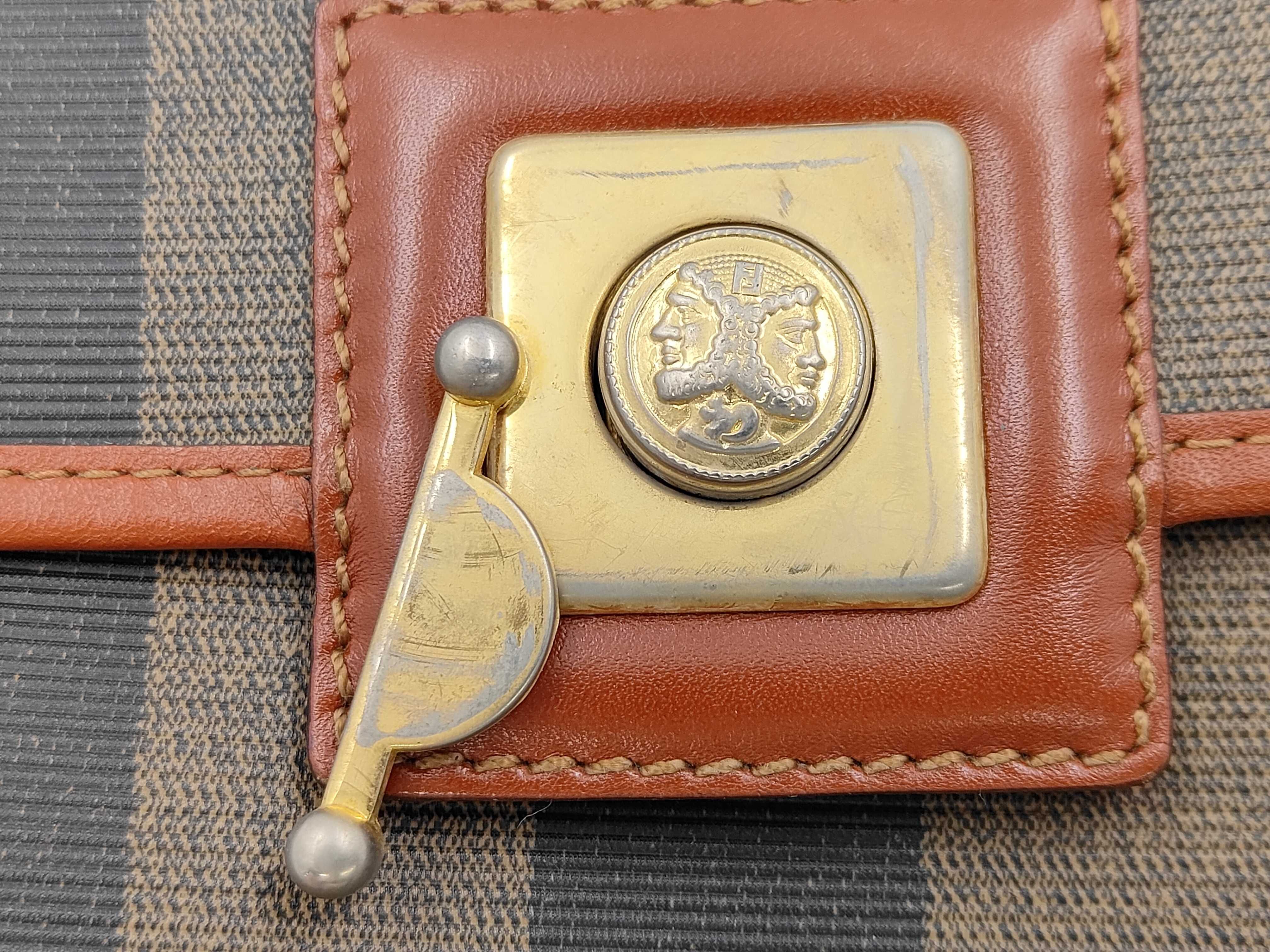 Turnlock Handbag, Leather, Khaki Brown Handbag — view 12