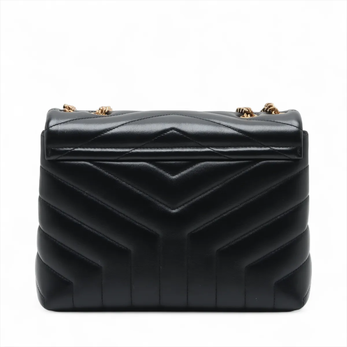 Loulou Leather Chain Shoulder Bag, Black, 494699 — view 2
