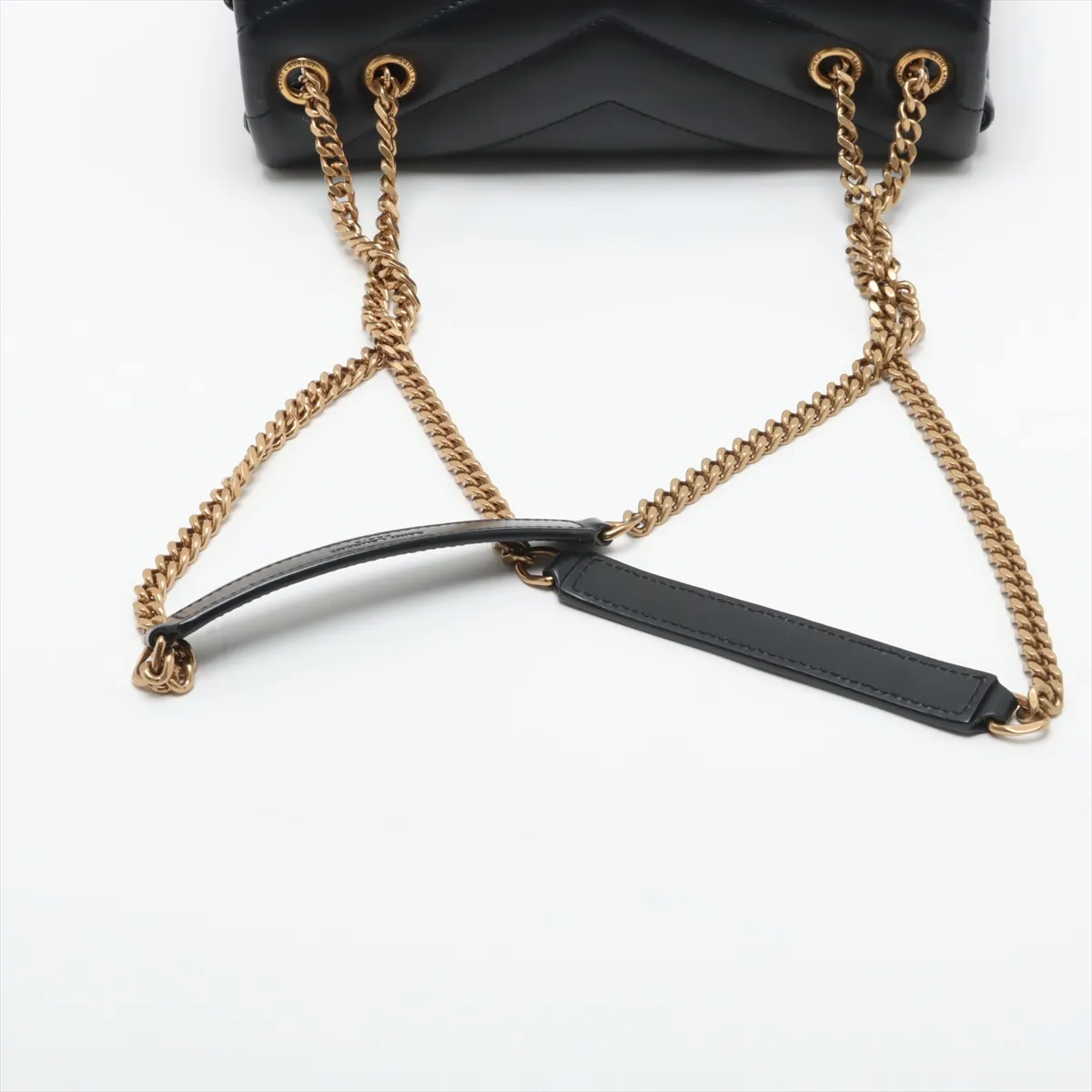 Loulou Leather Chain Shoulder Bag, Black, 494699 — view 5