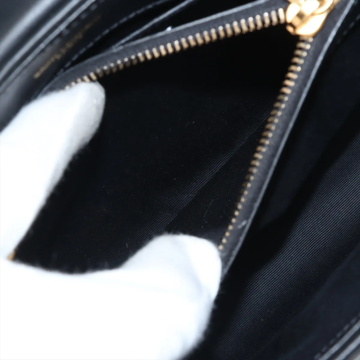 Loulou Leather Chain Shoulder Bag, Black, 494699 — view 8