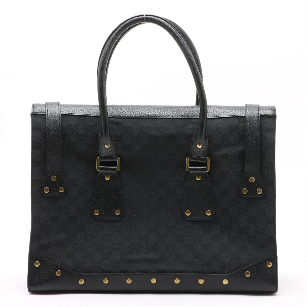 GG Canvas x Leather Handbag Black 115531 — view 2