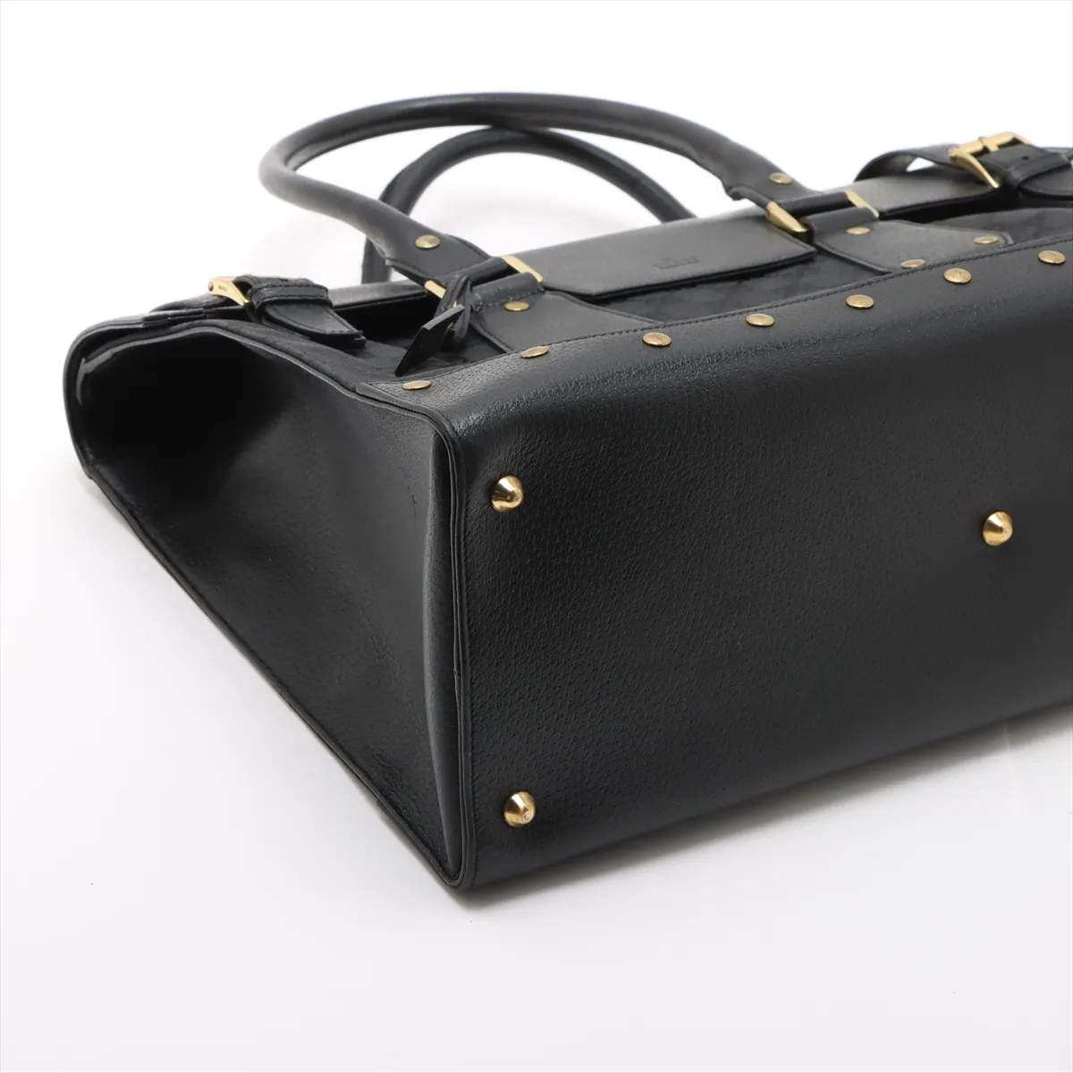 GG Canvas x Leather Handbag Black 115531 — view 4