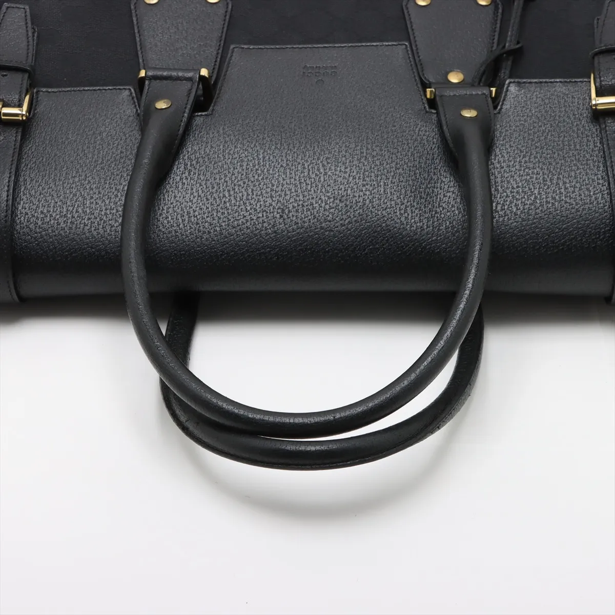GG Canvas x Leather Handbag Black 115531 — view 5