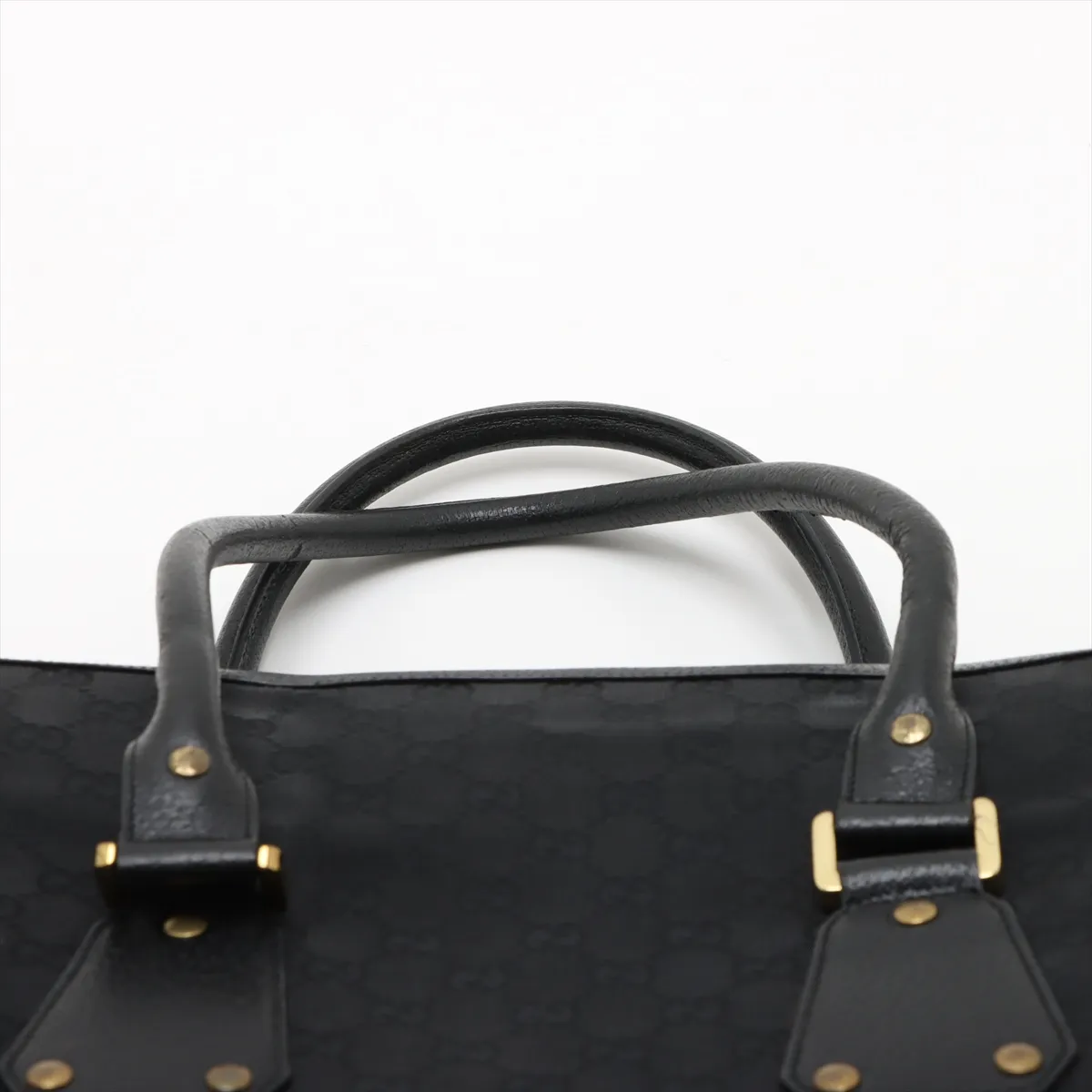 GG Canvas x Leather Handbag Black 115531 — view 6