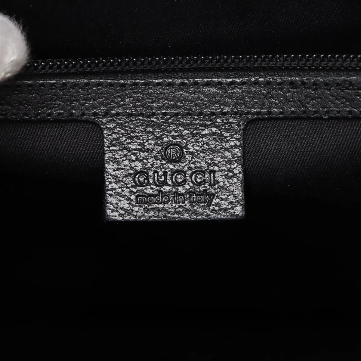 GG Canvas x Leather Handbag Black 115531 — view 9