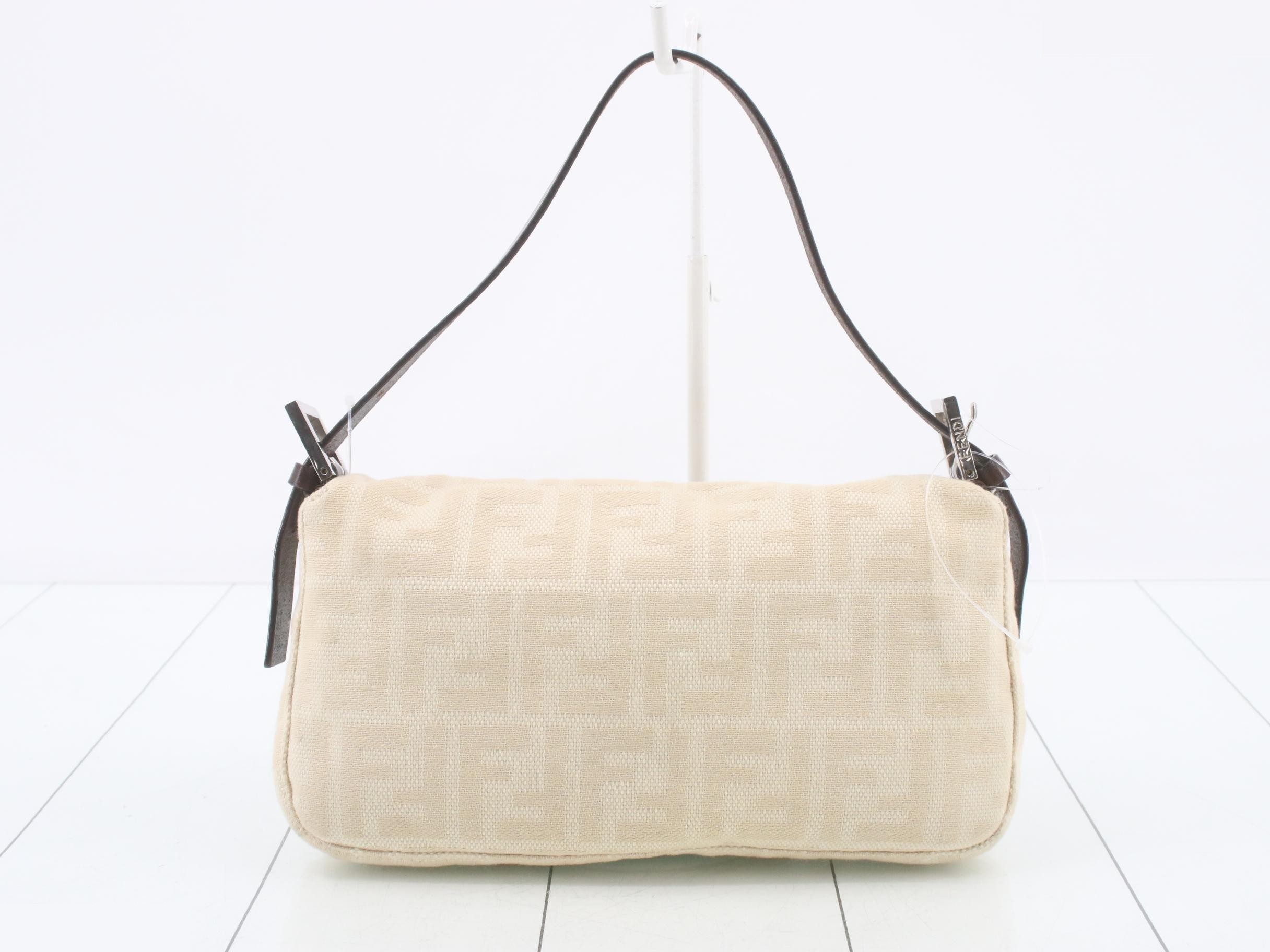 Mamma Bucket Shoulder Bag, Canvas x Leather, Beige — view 2