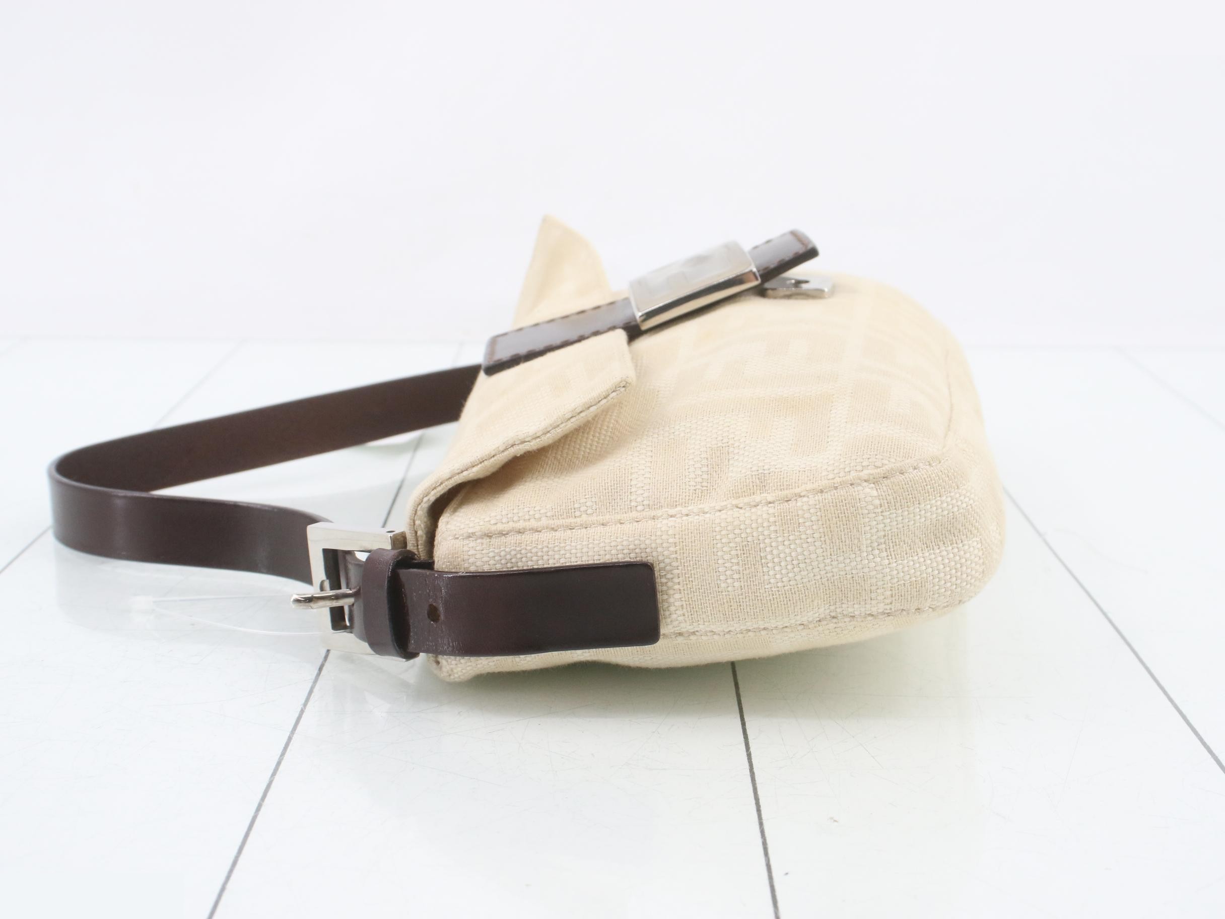 Mamma Bucket Shoulder Bag, Canvas x Leather, Beige — view 4