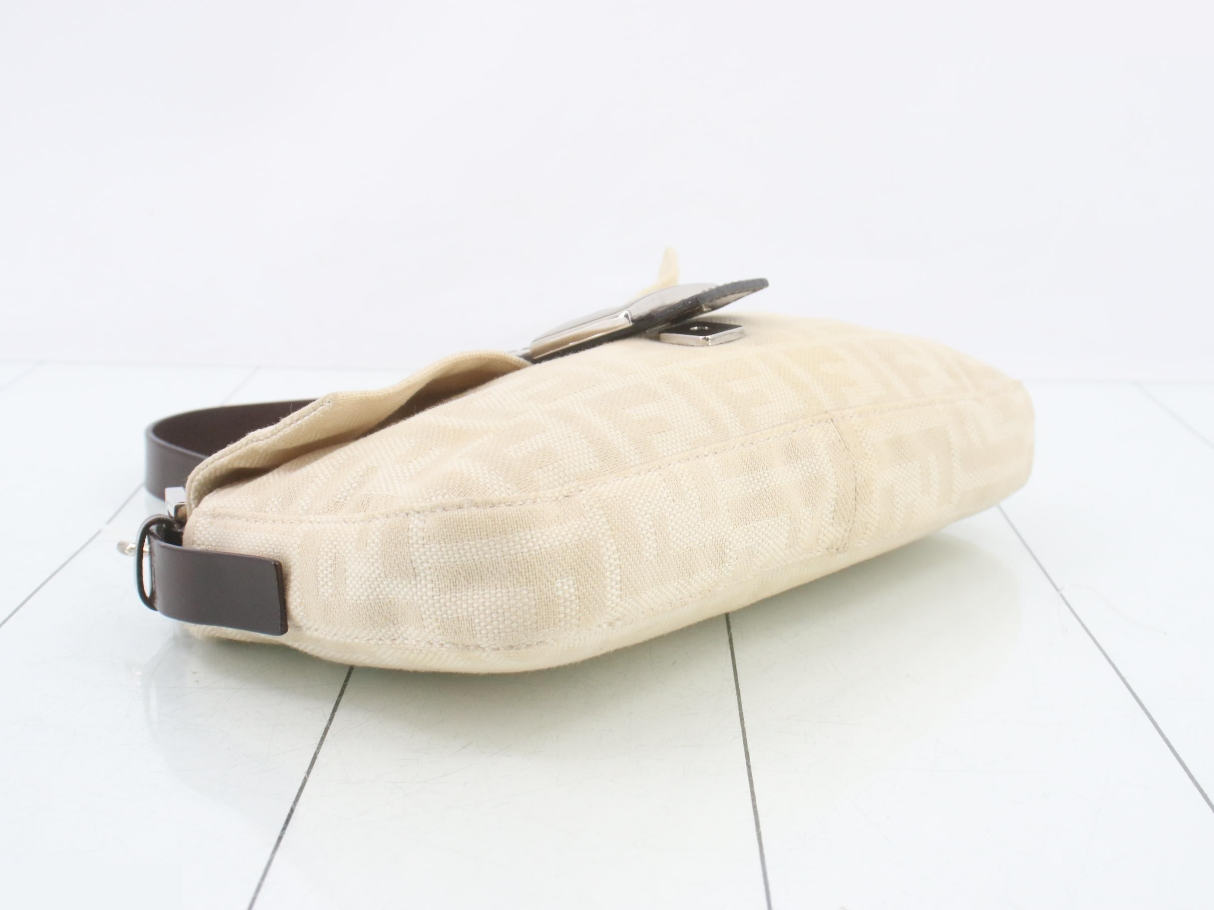 Mamma Bucket Shoulder Bag, Canvas x Leather, Beige — view 5