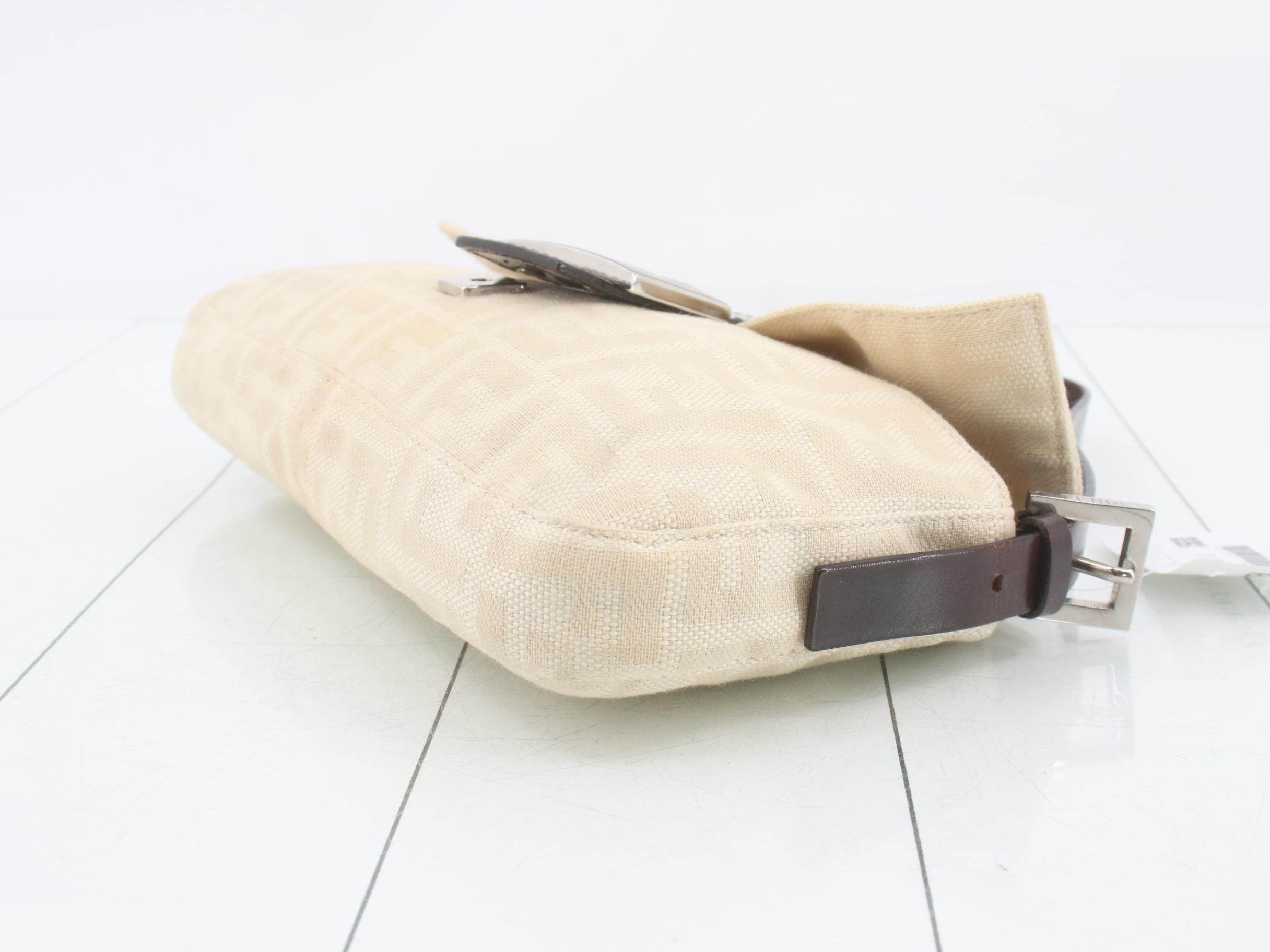 Mamma Bucket Shoulder Bag, Canvas x Leather, Beige — view 6