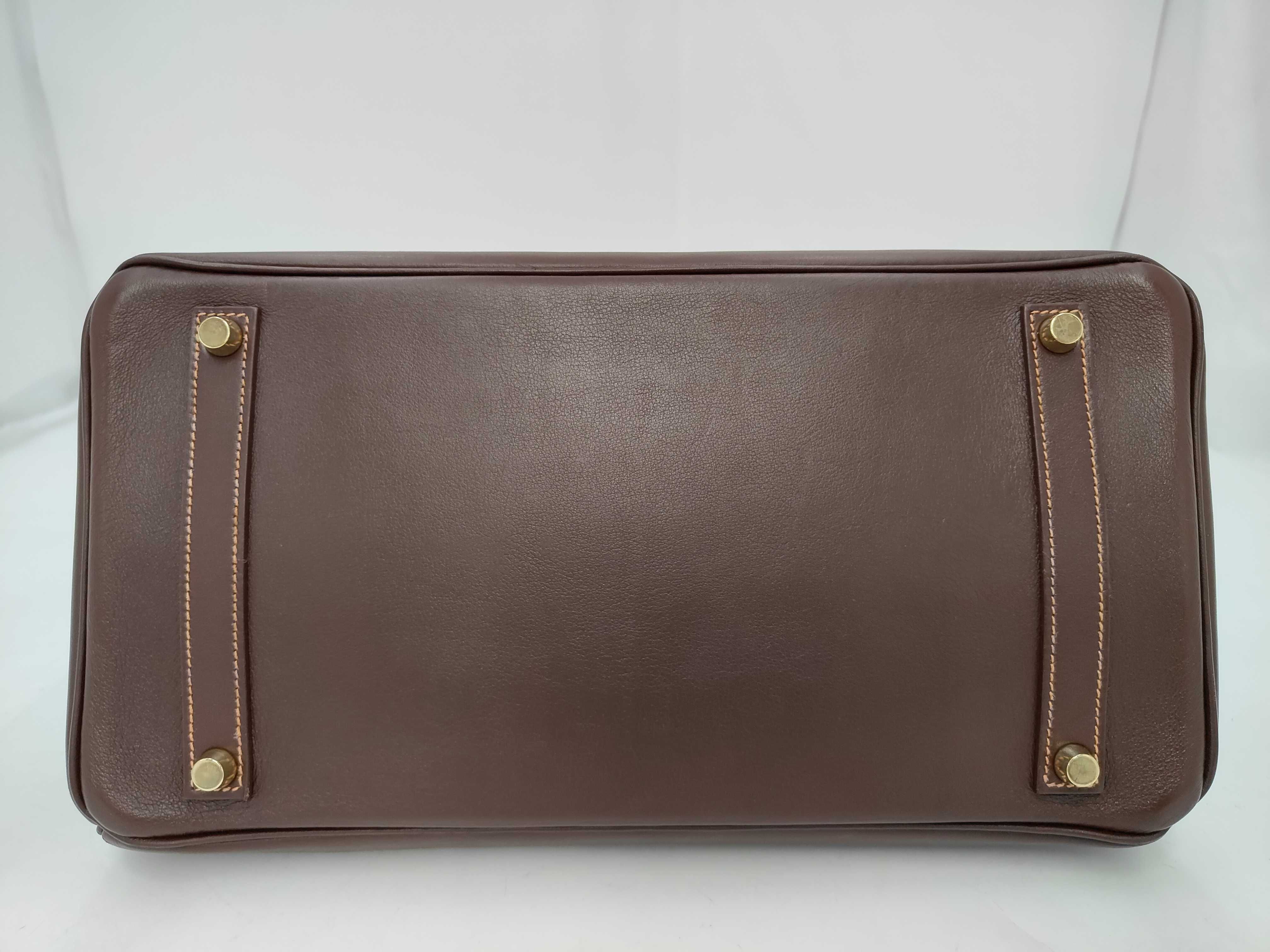 Birkin 35 handbag, brown with gold hardware, featuring the "Z" stamp. — view 7