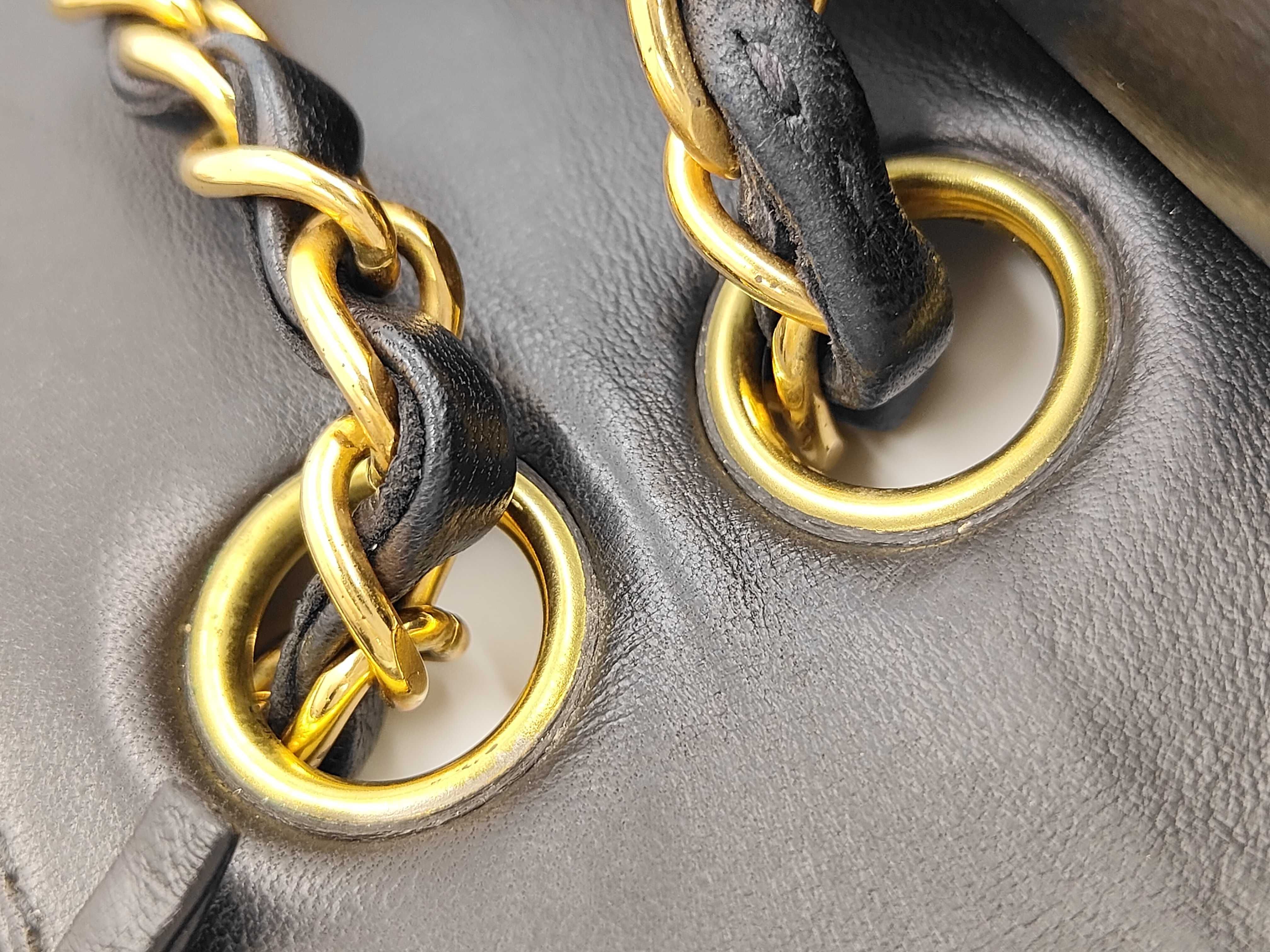 Matelassé 25 Lambskin Double Flap Chain Bag, Black x Wine, with original seal, serial number in the 5-series, Shoulder Bag — view 5