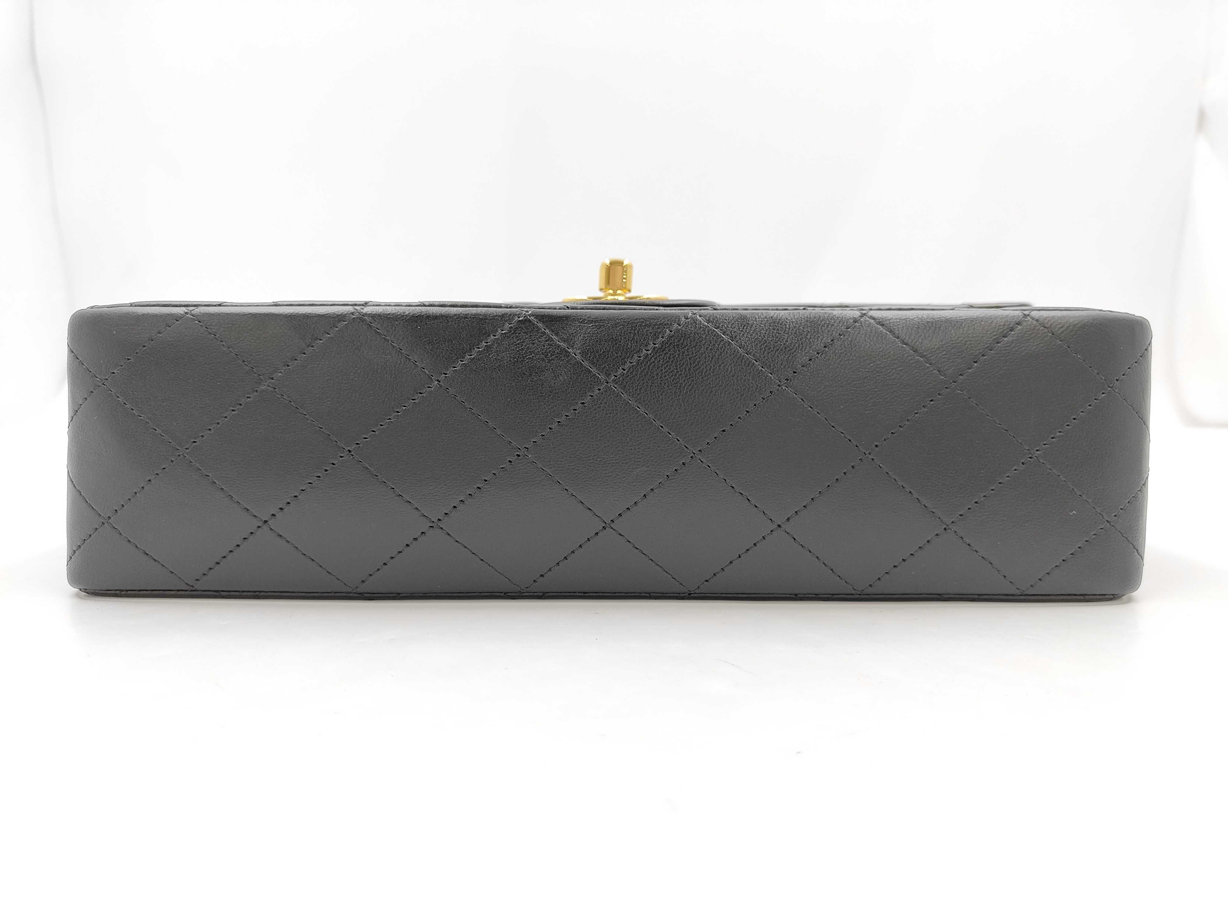 Matelassé 25 Lambskin Double Flap Chain Bag, Black x Wine, with original seal, serial number in the 5-series, Shoulder Bag — view 7