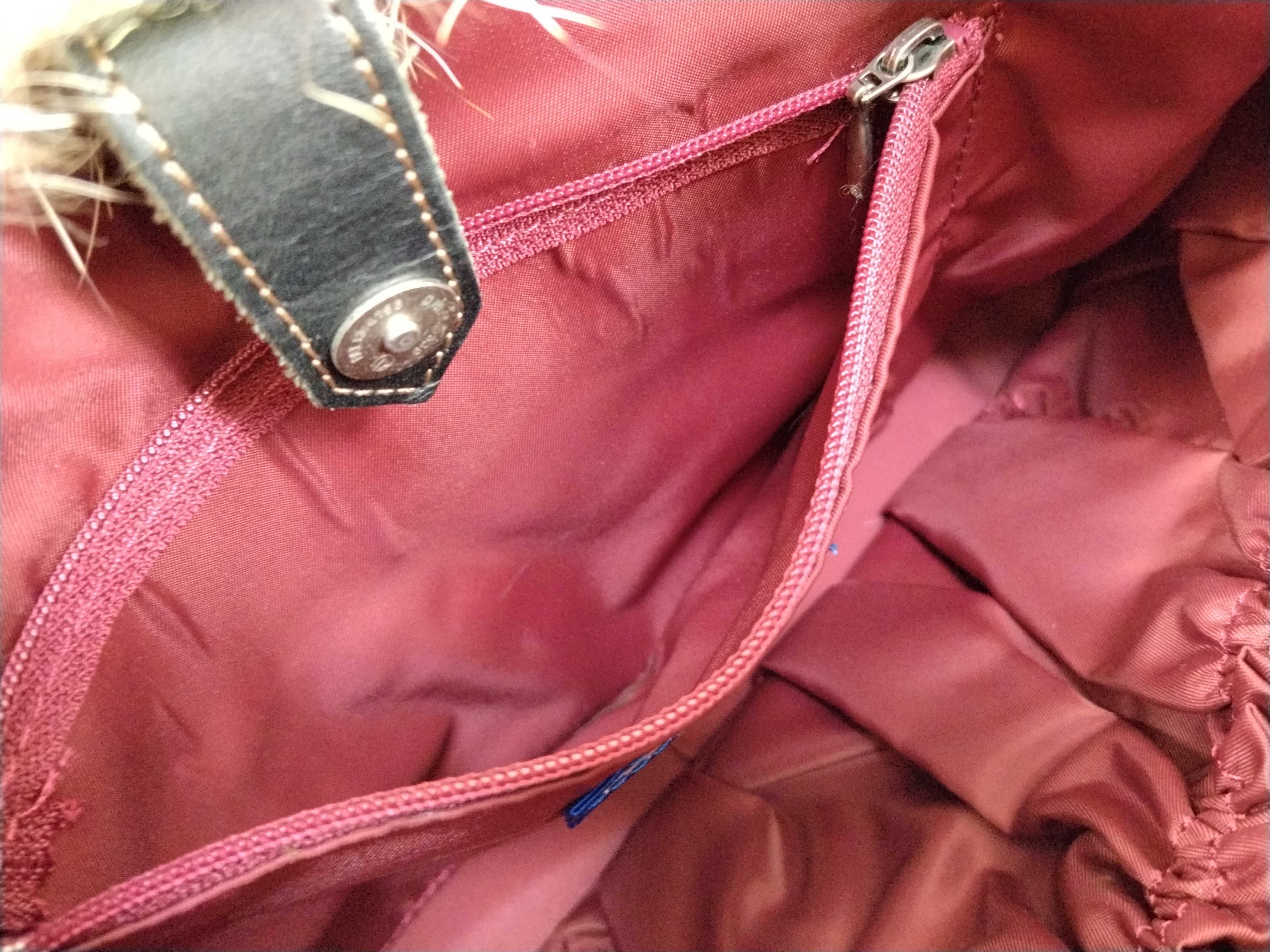 quilted nylon fur red handbag — view 12