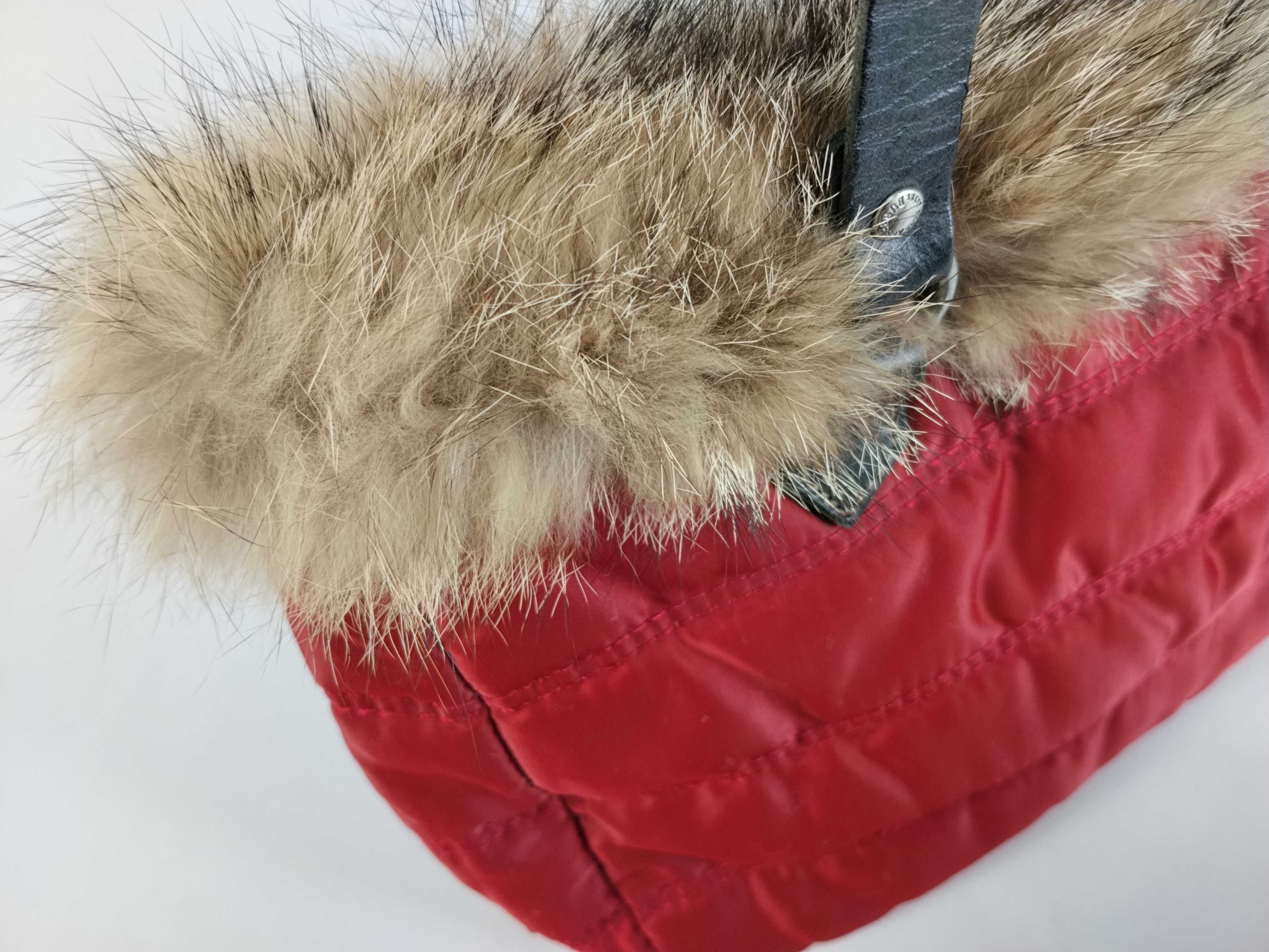 quilted nylon fur red handbag — view 8