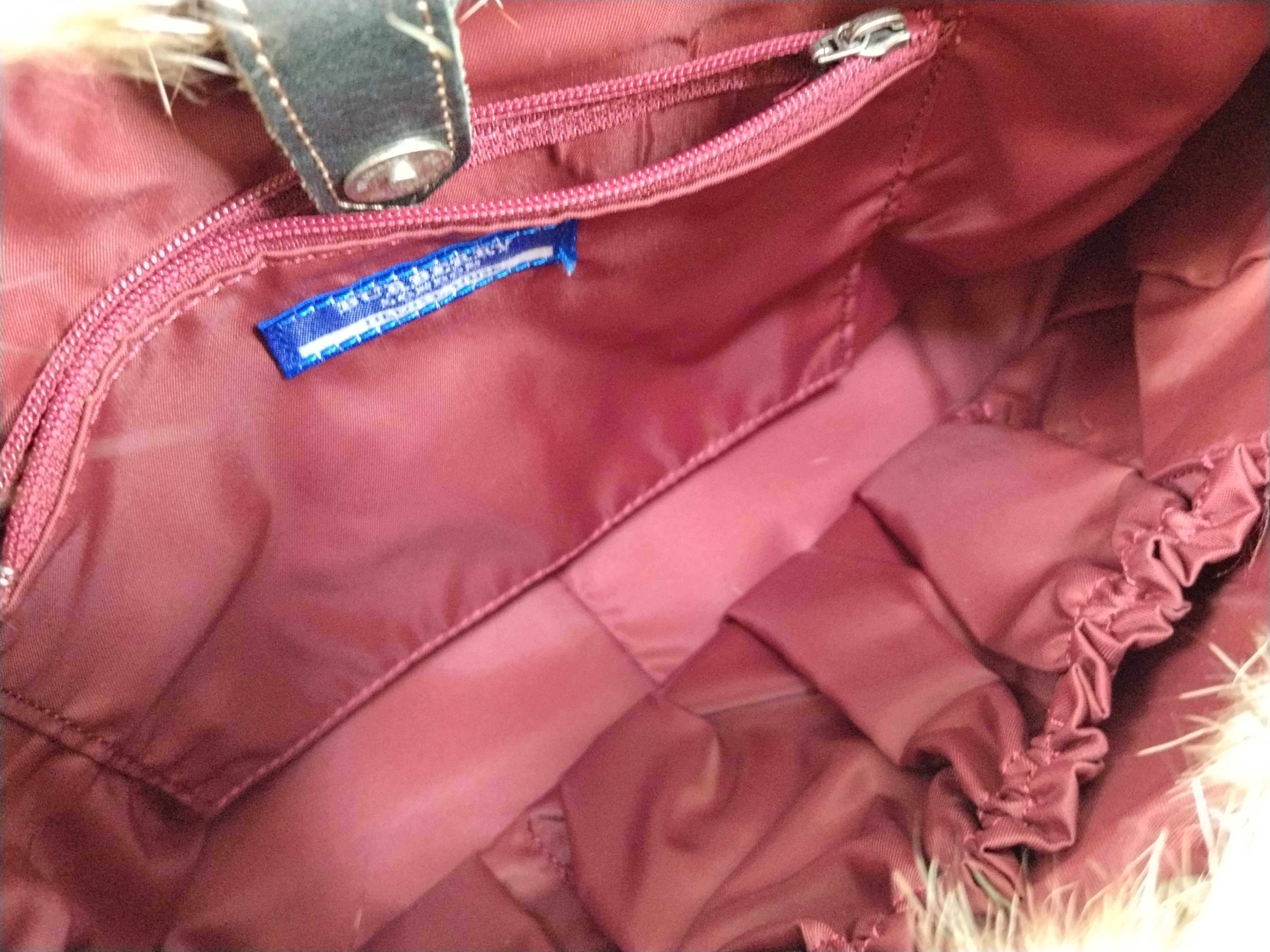 quilted nylon fur red handbag — view 10