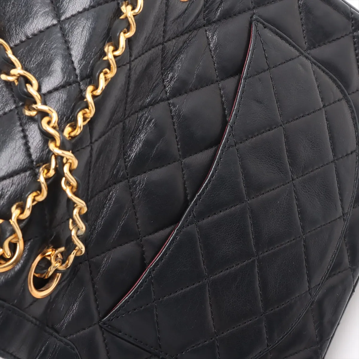 Matelasse Lambskin Double Flap Double Chain Bag Paris Limited Black Gold Hardware 0452679 Series 0 — view 13